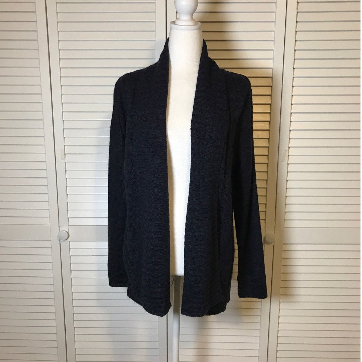 Other Fresh Navy Blue Long Sleeve Cardigan Sweater L Size L / US 10 / IT 46 - 1 Thumbnail