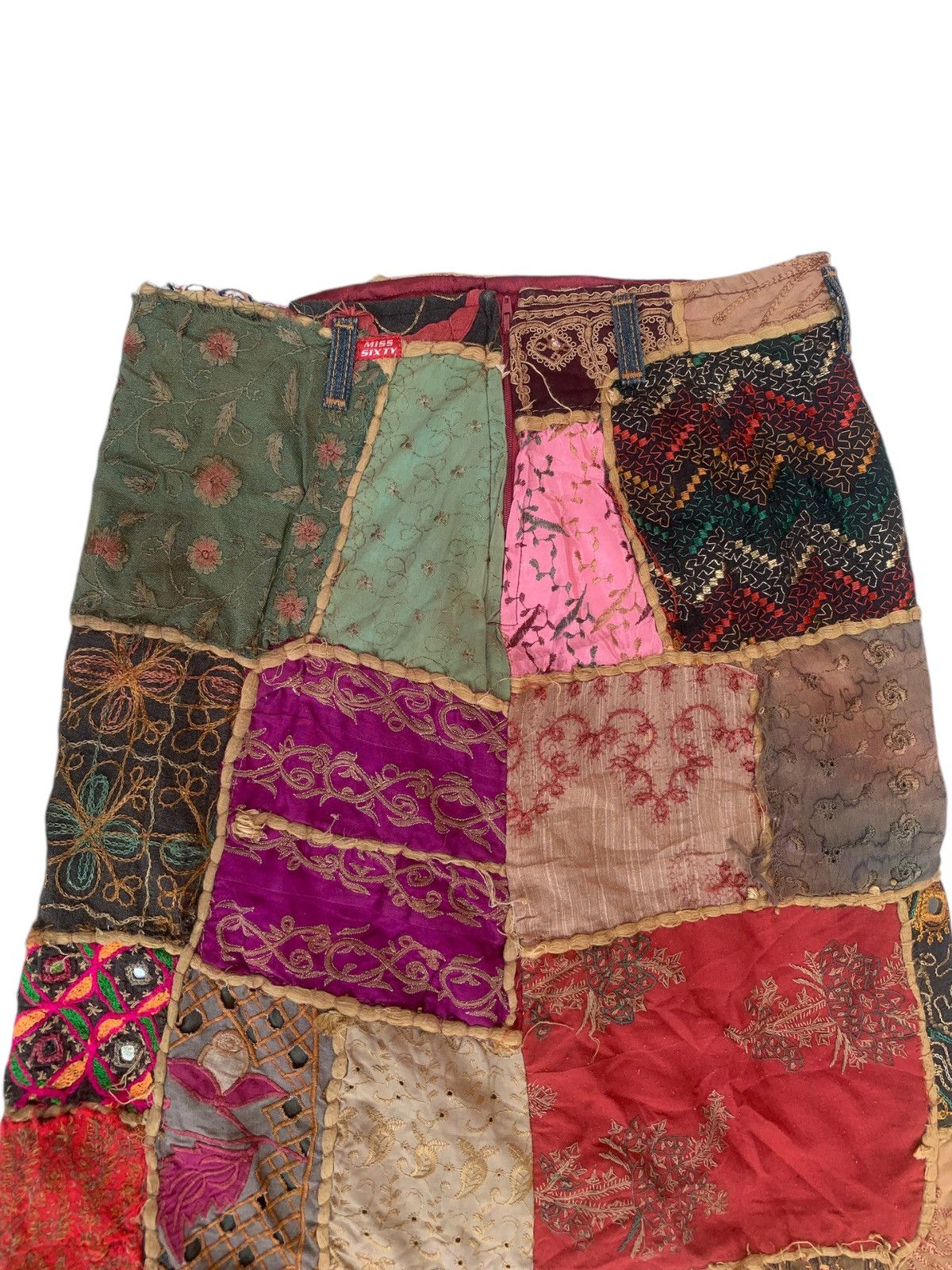 Miss Sixty × Seditionaries × Vintage Vtg miss sixty patchwork skirt Size 31" - 6 Thumbnail