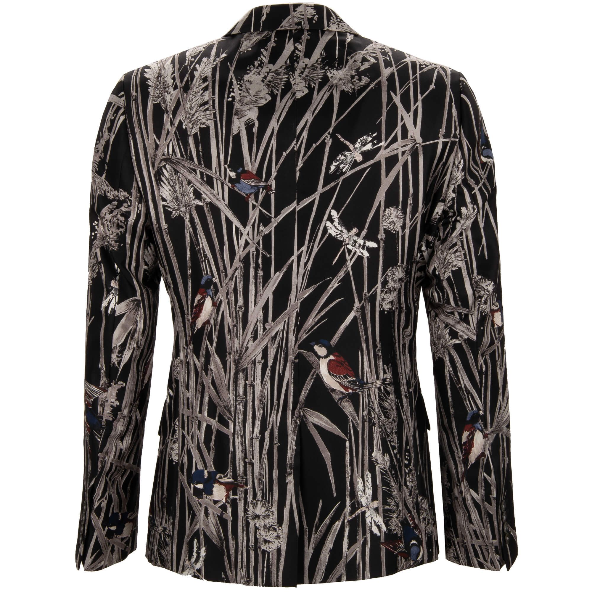 Dolce & Gabbana o1y0125 Bird Print Silk Blazer in Multicolor Size US S / EU 44-46 / 1 - 3 Thumbnail