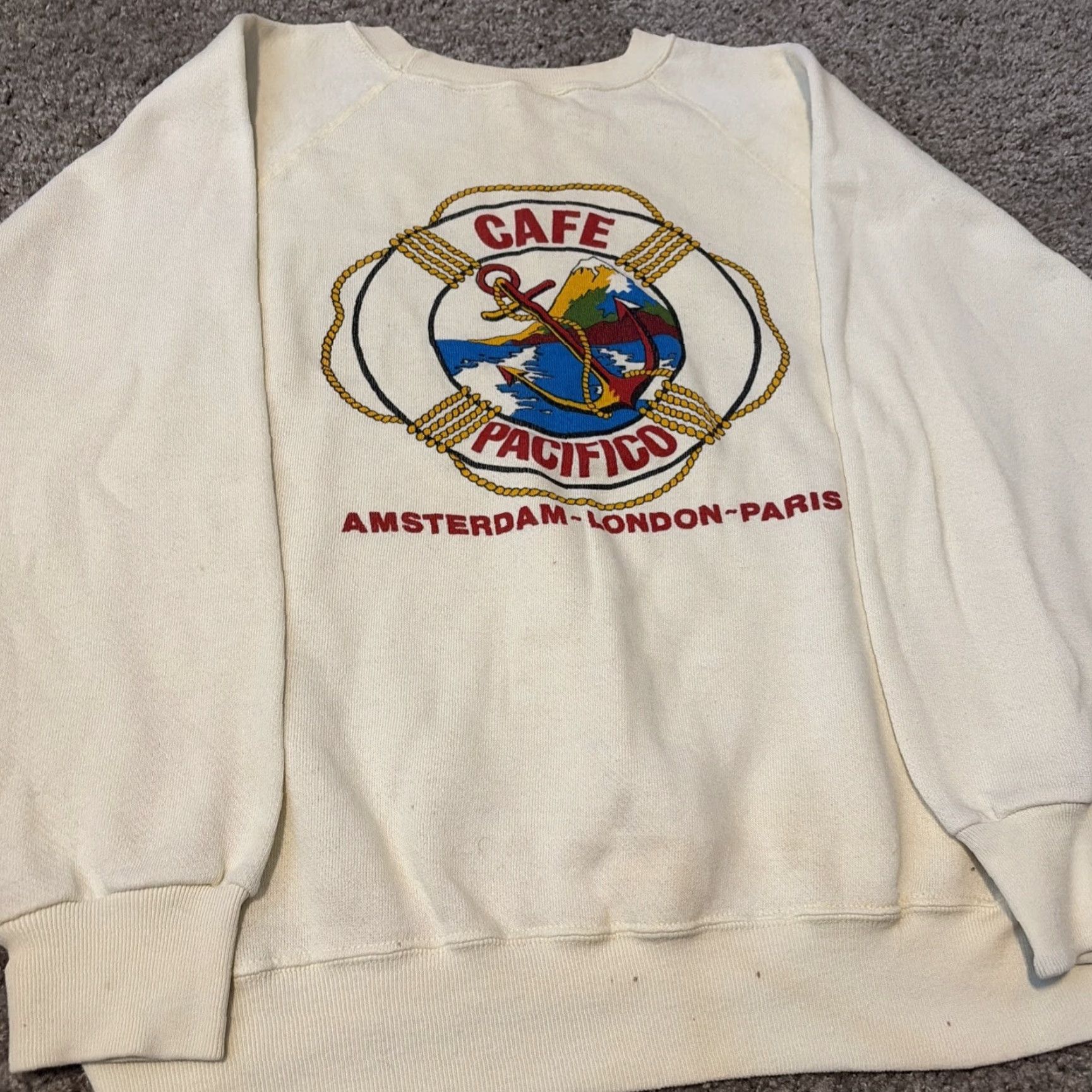 Vintage VINTAGE Cafe Pacifico London Crewneck Sweatshirt XL White Unisex Adults Size US XL / EU 56 / 4 - 3 Thumbnail