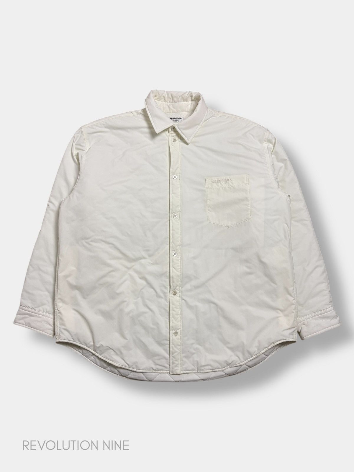 Balenciaga Balenciaga FW22 padded white oversized button up overshirt Size US L / EU 52-54 / 3 - 1 Thumbnail