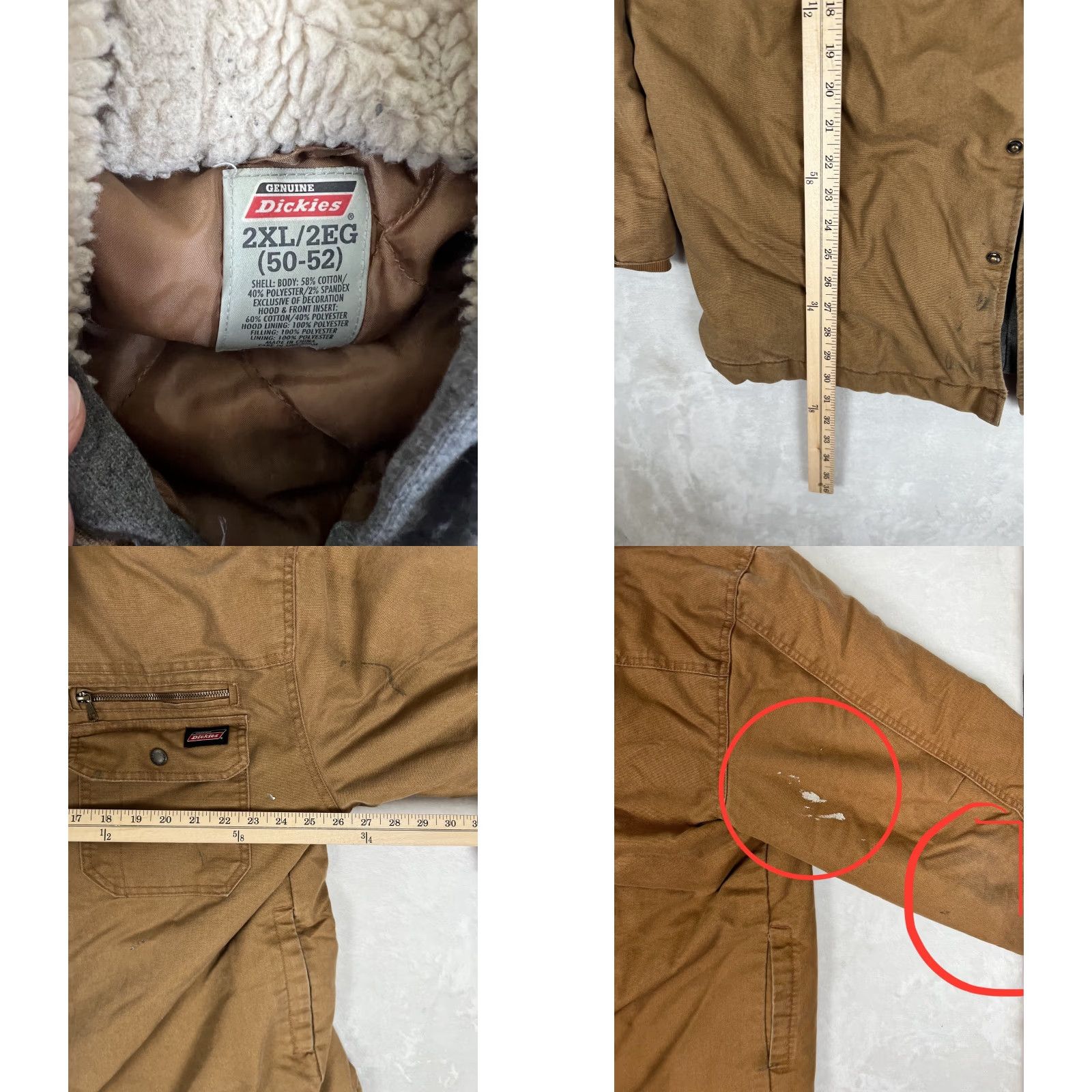 Dickies Dickies Hooded Jacket Duck Canvas Brown Men’s 2XL Quilted Lined Work Coat Bomber Zipper Size US M / EU 48-50 / 2 - 8 Thumbnail