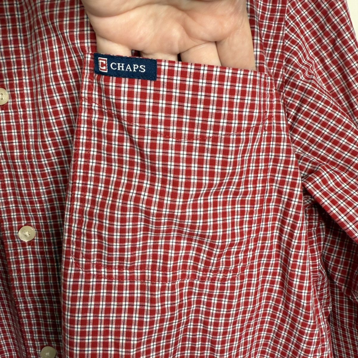 Chaps Chaps Easy Care Button Down Dress Shirt Sz XXL plaid Red Size US XXL / EU 58 / 5 - 3 Thumbnail