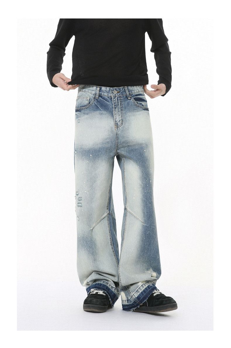 Japanese Brand High-street vibe splatter ink frayed distressed jeans Size US 32 / EU 48 - 2 Thumbnail