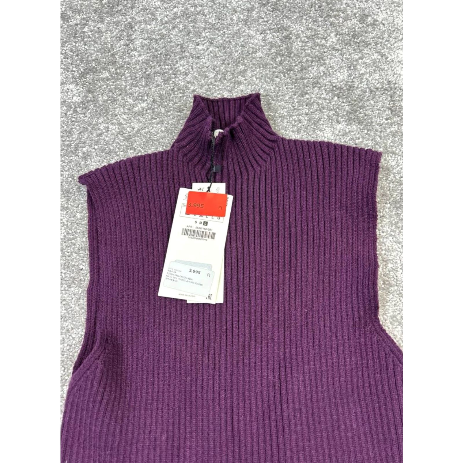 Zara Zara Shirt Womens Large Purple Ribbed New Size L / US 10 / IT 46 - 2 Thumbnail