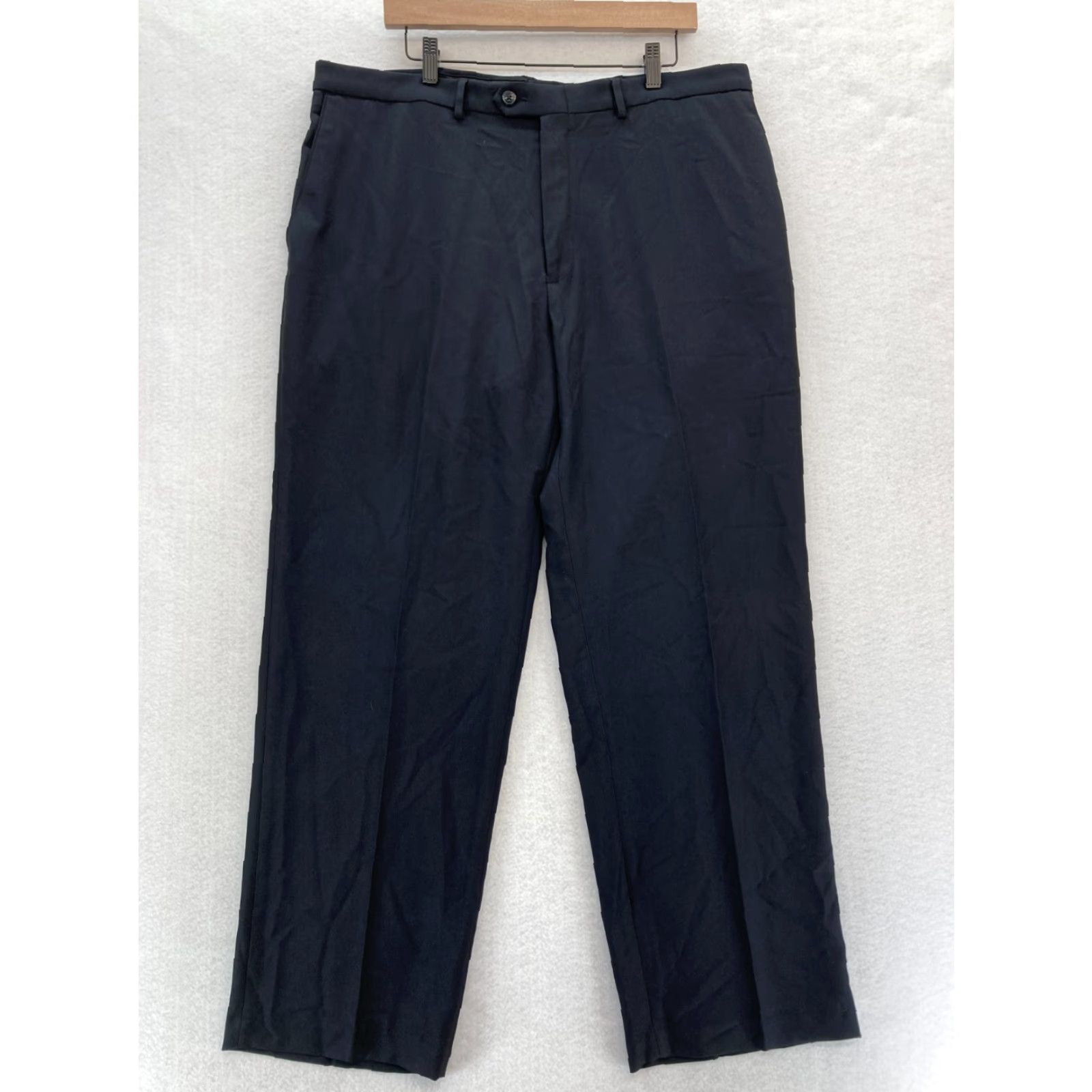 Haggar Haggar Essentials Dress Pants Mens 38x30 Black Microfiber Relaxed Straight NWT Size US 38 / EU 54 - 2 Thumbnail