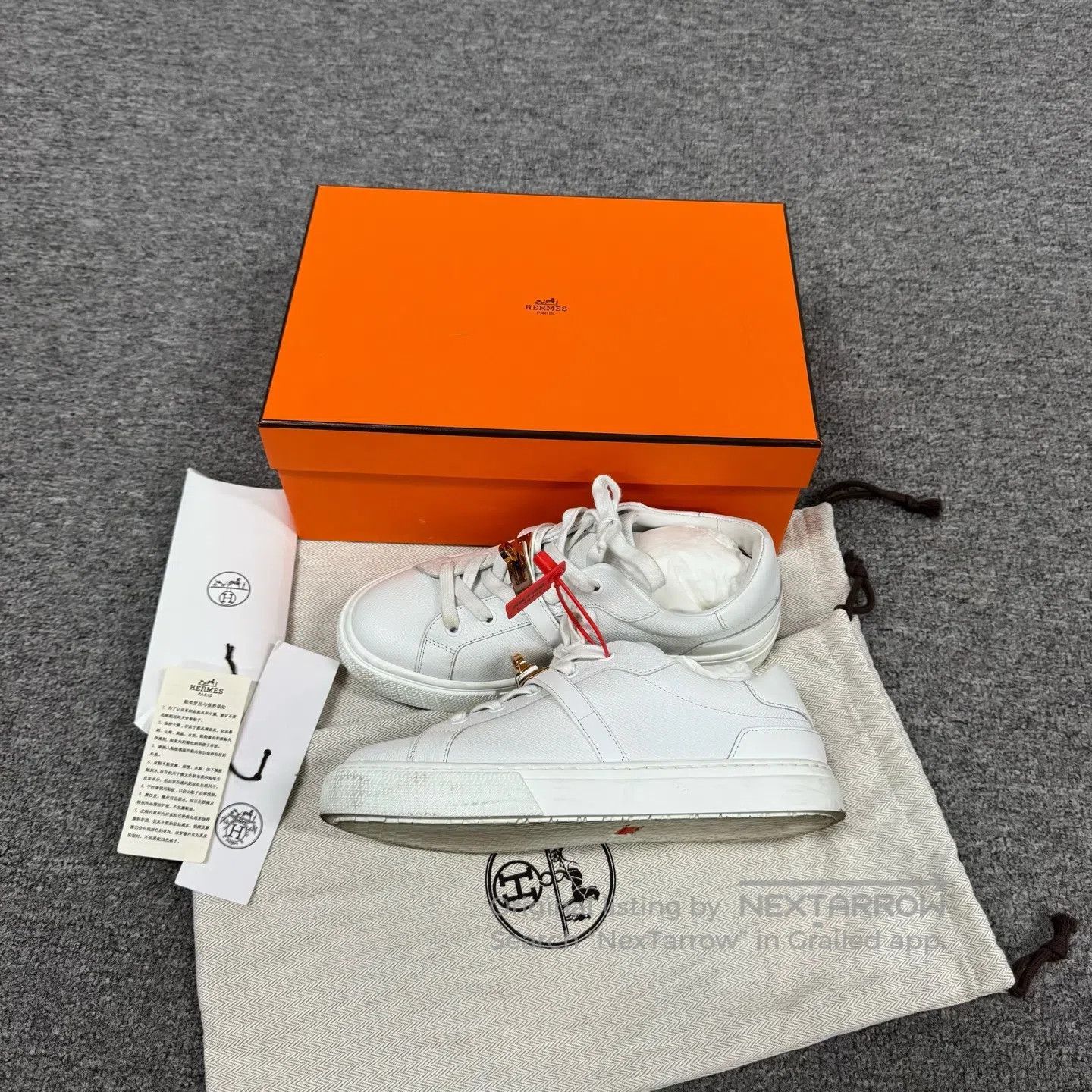 Hermes Hermes Litchi Pattern Thick-soled casual board shoes – per Size US 6.5 / IT 36.5 - 3 Thumbnail