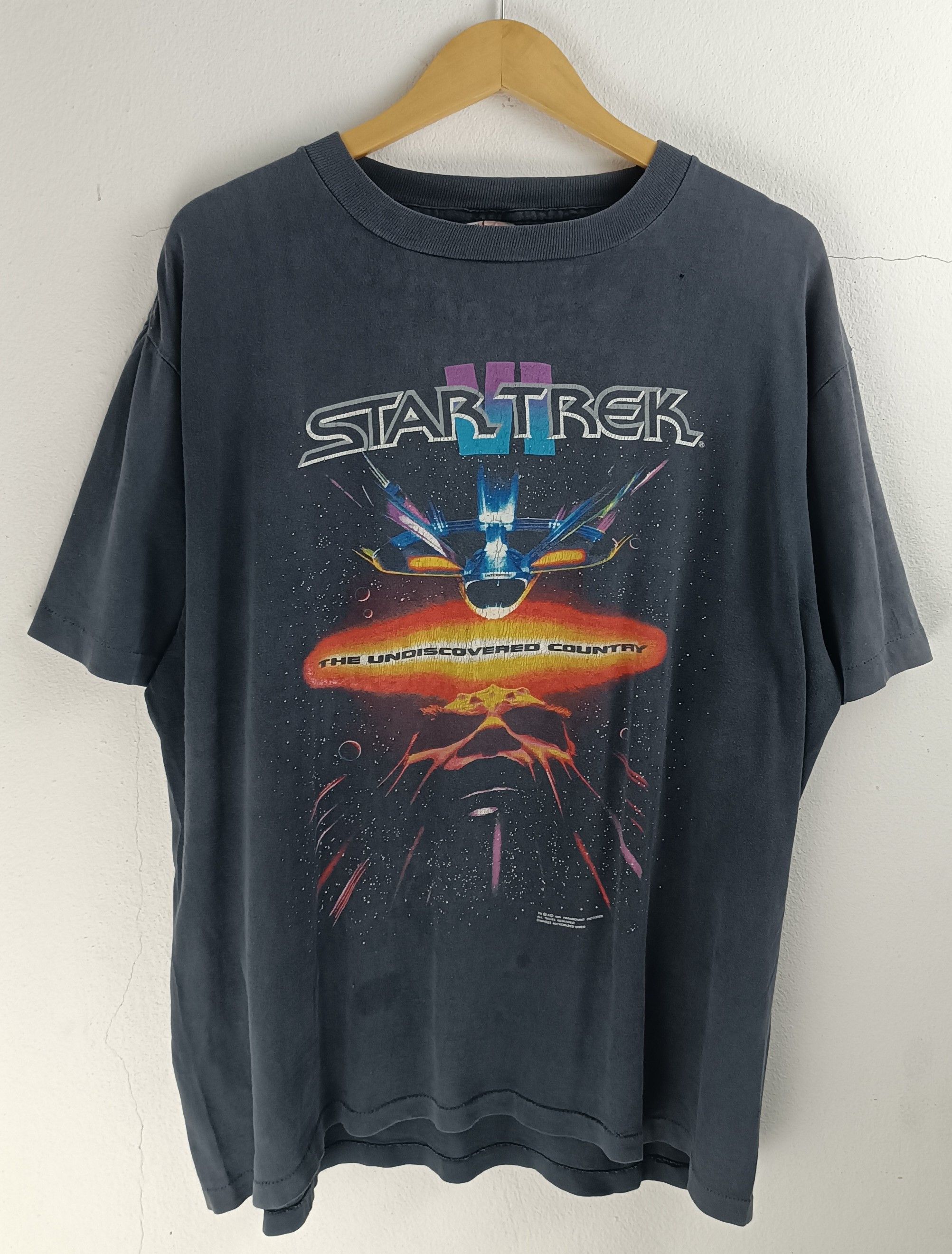 Vintage THRASH FADED VINTAGE 90'S STAR TREK VI MOVIE TEE VERY RARE Size US XL / EU 56 / 4 - 3 Thumbnail
