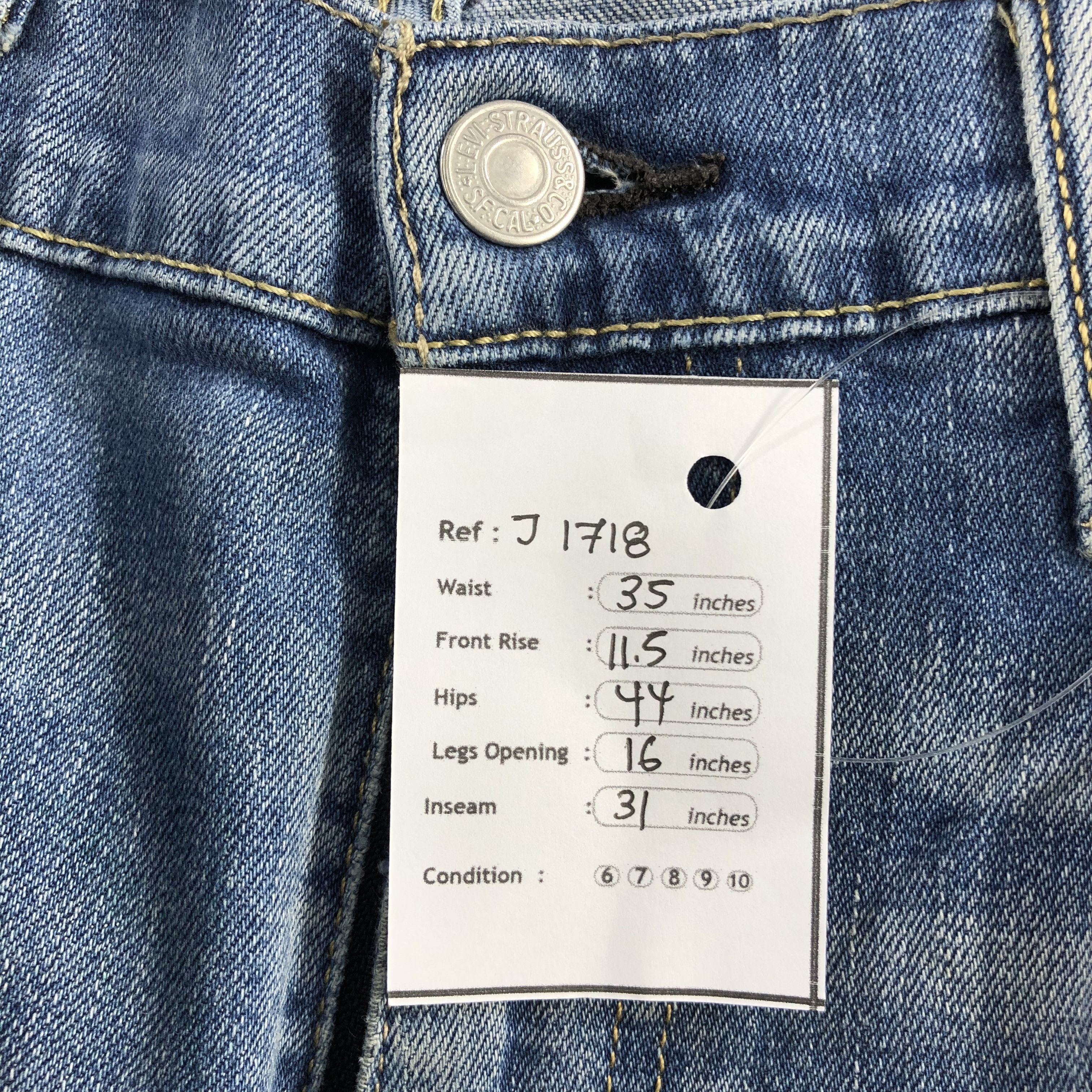 Levi's Vintage Blue Wash Levis 513 Jeans-J1718 Size US 35 - 14 Thumbnail