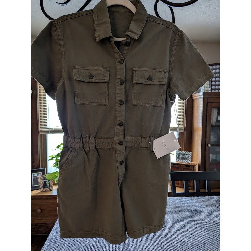 Kancan USA KanCan Olive Utility Romper - Sz L Size 30" / US 8 / IT 44 - 3 Thumbnail