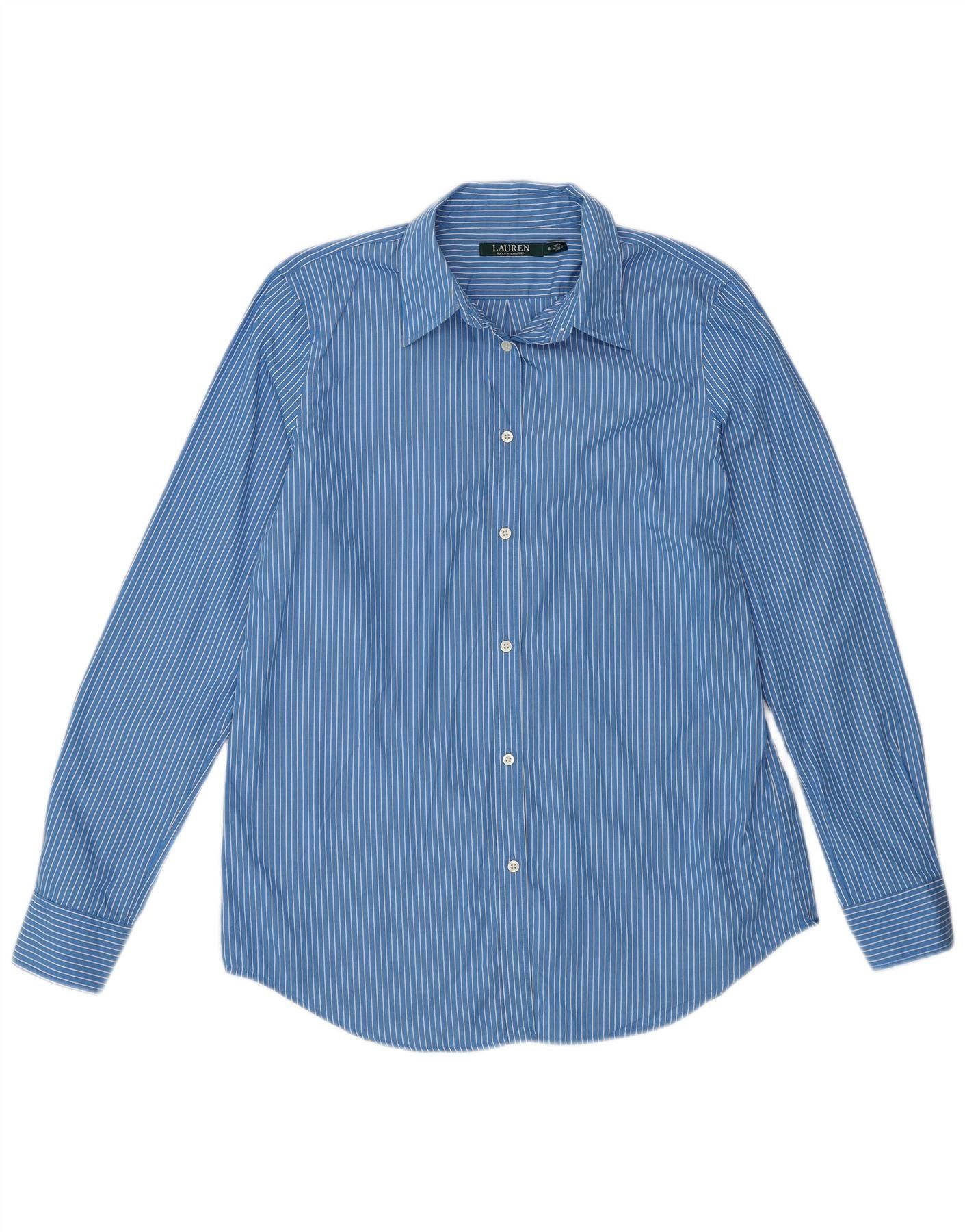 Ralph Lauren Womens Shirt US 8 Medium Blue Striped Cotton Size M / US 6-8 / IT 42-44 - 1 Thumbnail