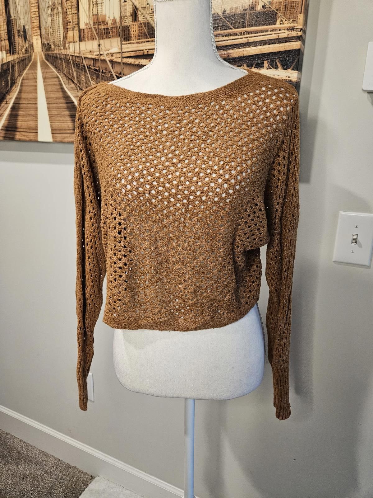Express Express Cropped Knit Sweater - Perfect for Layering Size XS / US 0-2 / IT 36-38 - 1 Thumbnail
