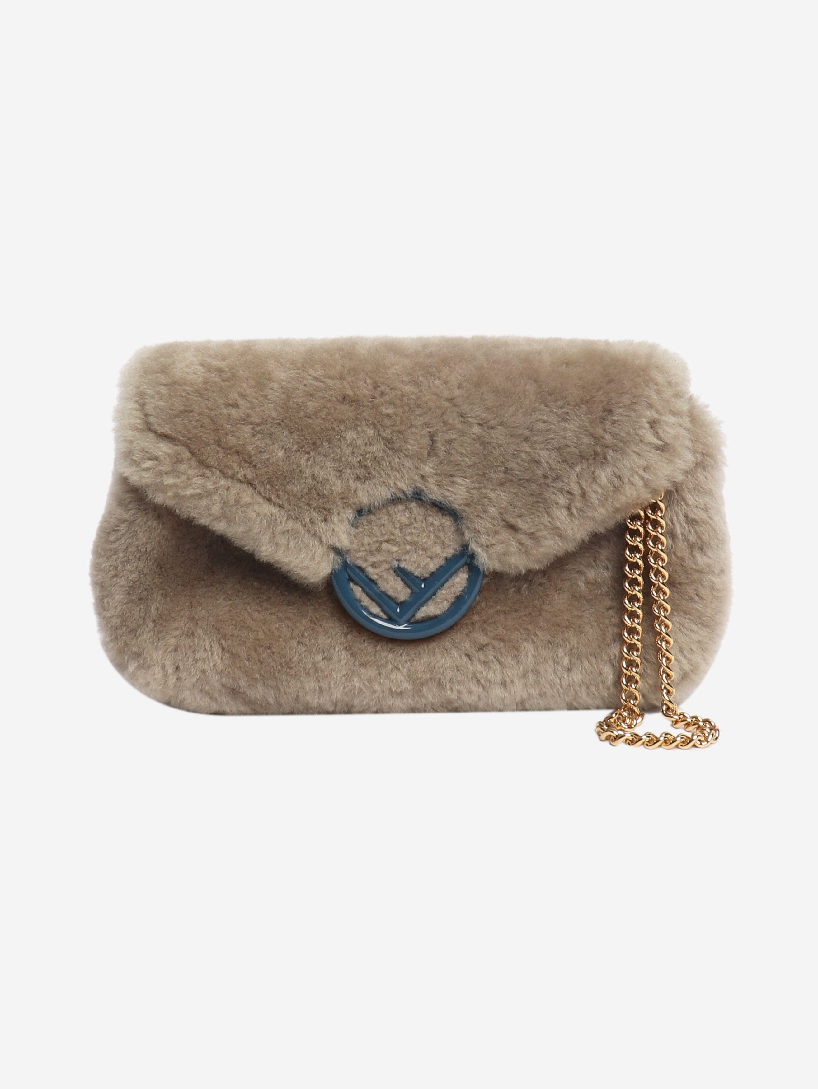 Fendi Taupe shearling belt bag Size ONE SIZE - 1 Thumbnail