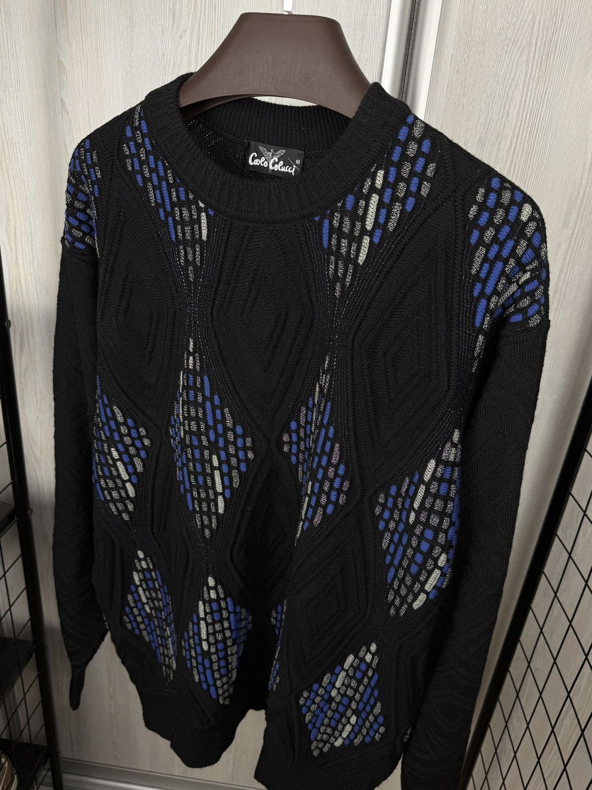 Carlo Colucci Carlo Colucci black cable knitted wool sweater size 54 Size US L / EU 52-54 / 3 - 7 Thumbnail
