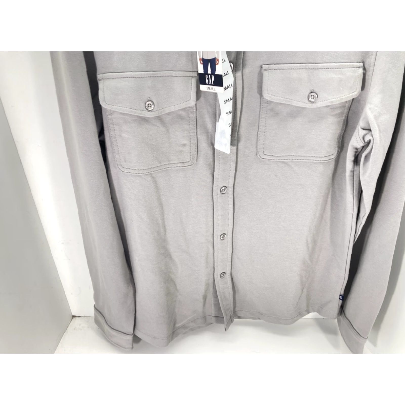Gap Gap Knit Shirt Men Size Small Gray Button Long Sleeve Cotton Blend Stretch NWT Size US S / EU 44-46 / 1 - 3 Thumbnail