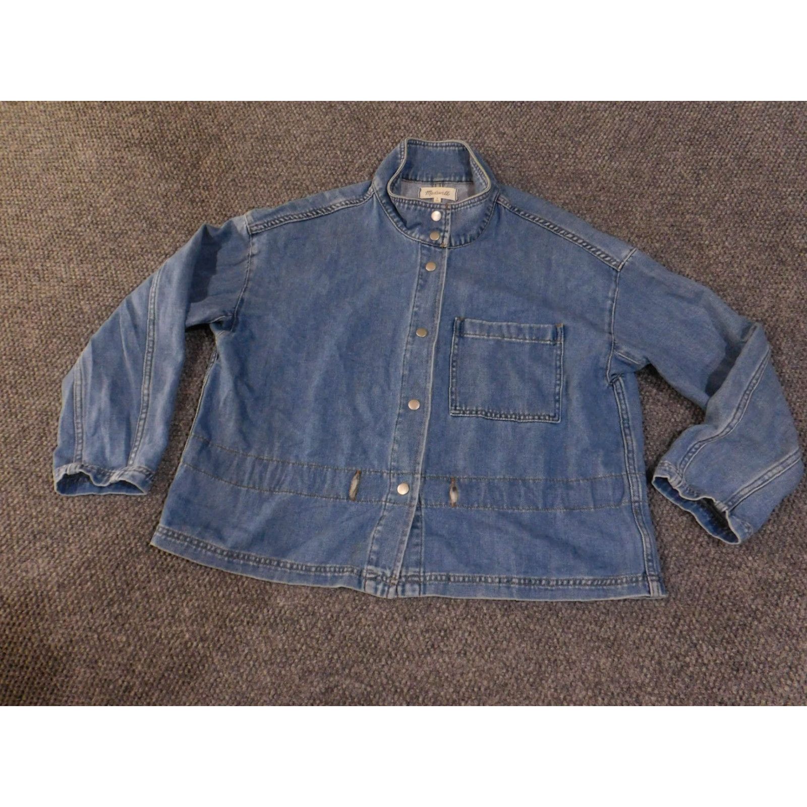 Madewell Madewell Jacket Womens Medium Blue Denim Chore Coat Utility Workwear Belted Size M / US 6-8 / IT 42-44 - 3 Thumbnail
