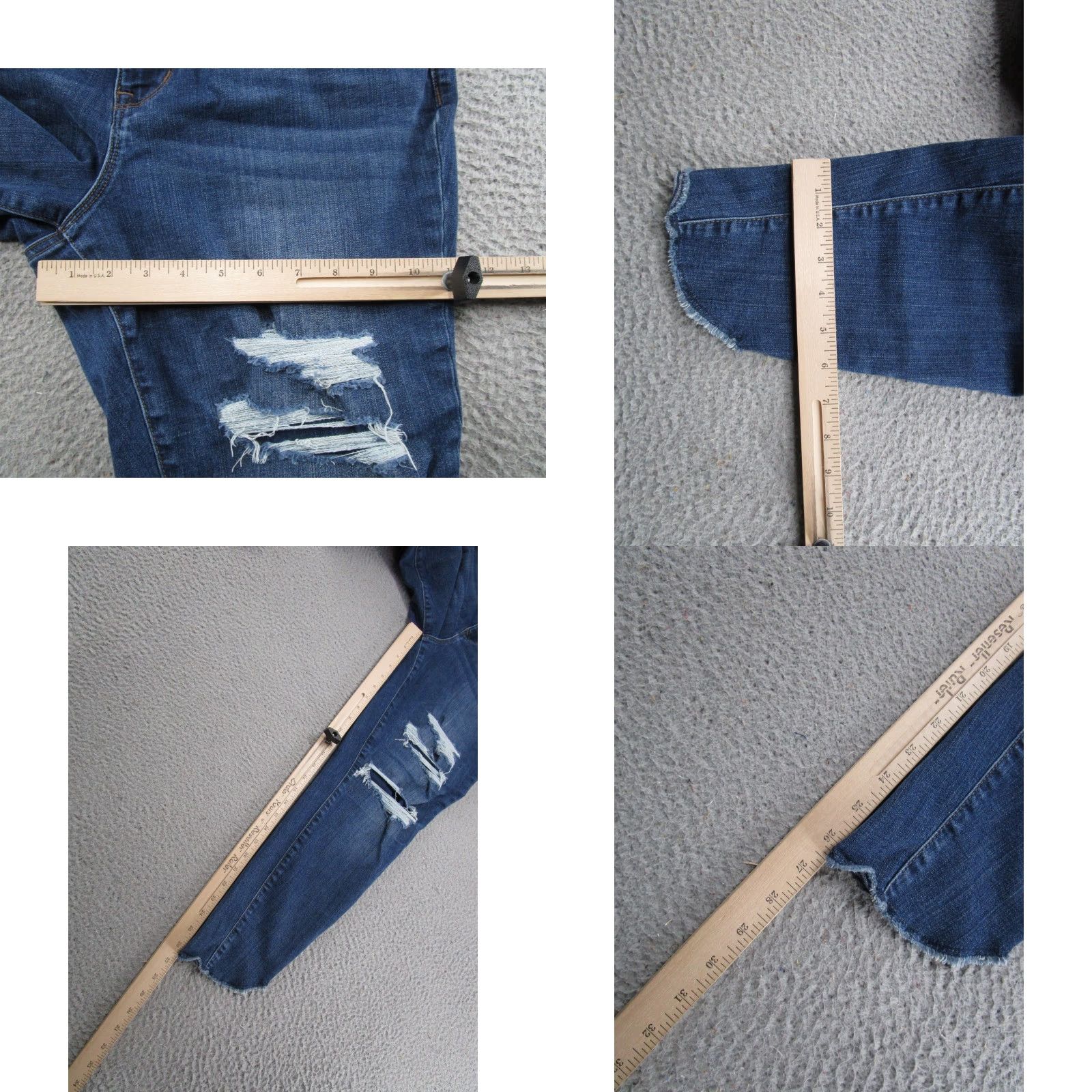Vintage Maurices High Rise Denim Jeans Size L Regular Blue Stretch Ankle Distressed 5-Pocket Womens Jeans Size 36" / US 14 / IT 50 - 8 Thumbnail