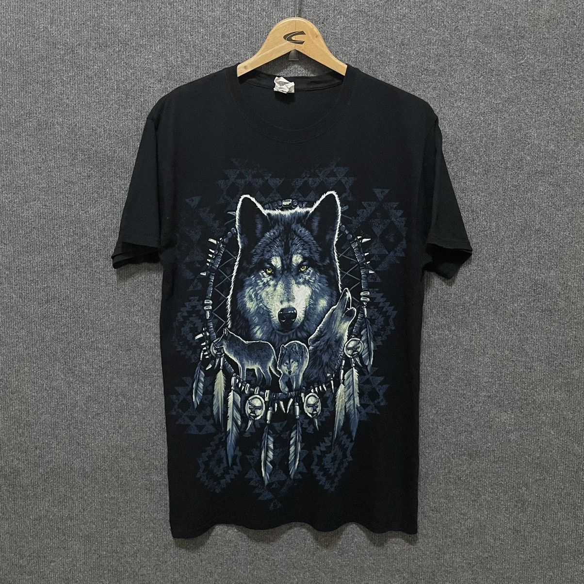 Affliction × Native Vintage Y2K Wolf x Goros Native Apache Chain T Shirt Size US M / EU 48-50 / 2 - 1 Thumbnail