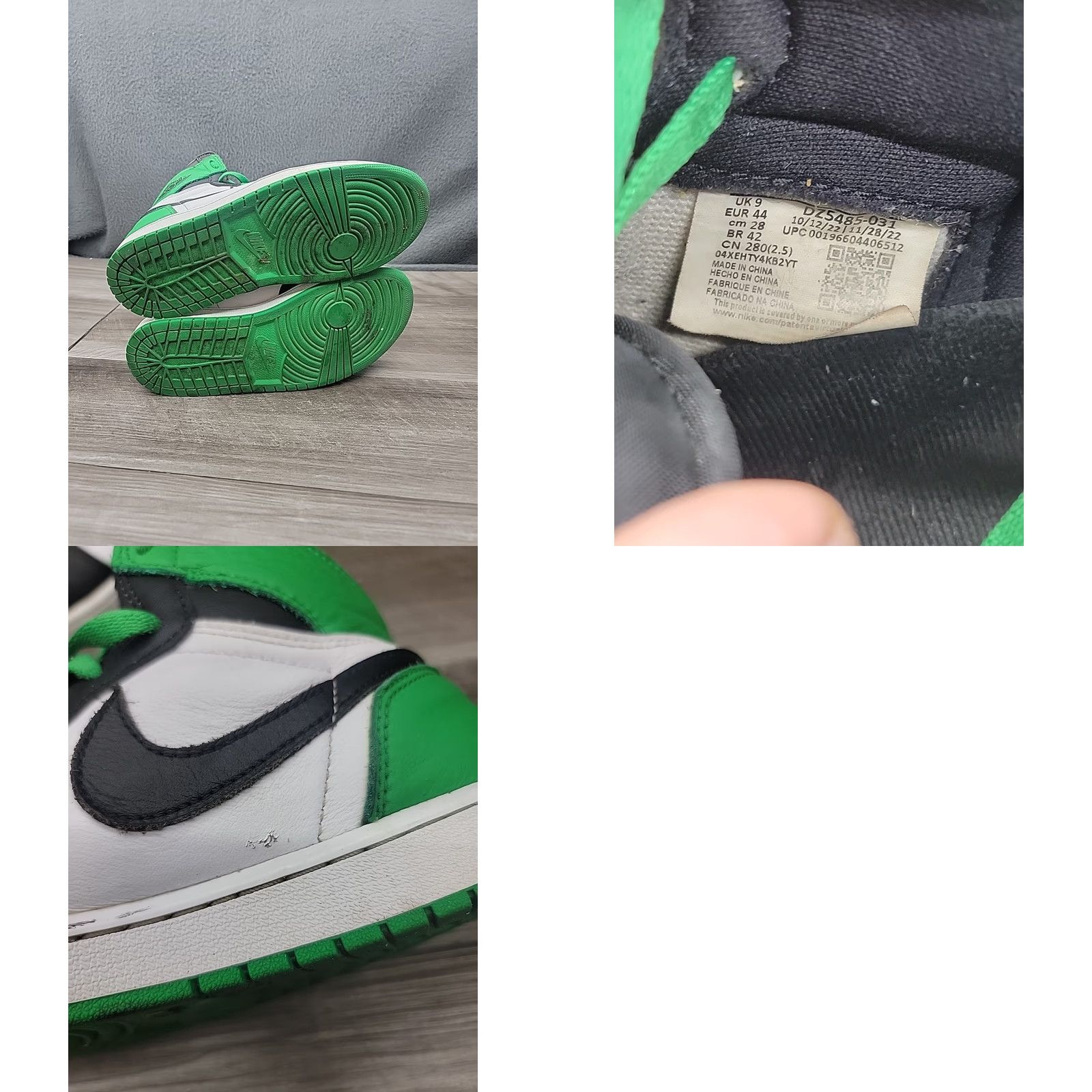 Jordan Brand Jordan 1 Retro High OG Lucky Green Sneaker DZ5485-031 Men’s 10 Shoes Green Nike Jordan 1 Retro High OG Sneaker Mens 10 Green Band Green Size US 9 / EU 42 - 8 Thumbnail
