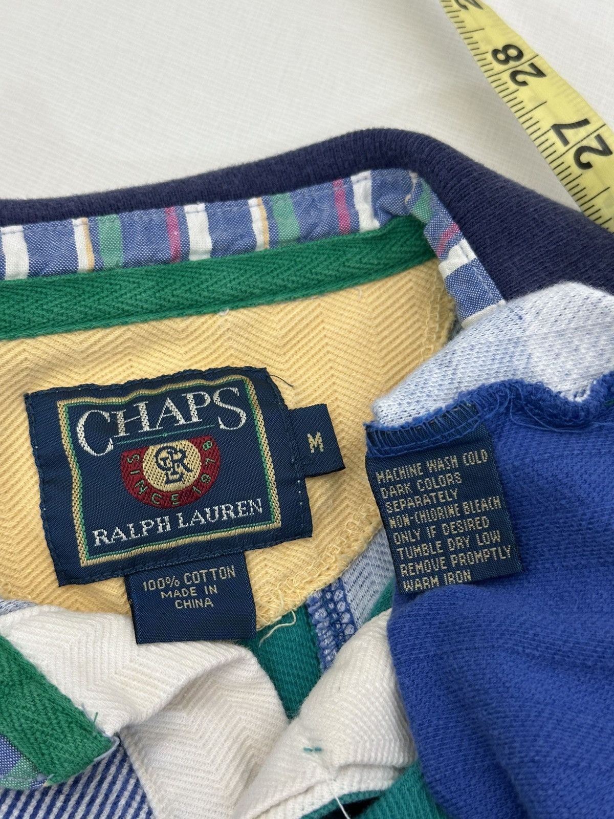 Chaps Ralph Lauren Vintage 90s Chaps Ralph Lauren Patch Work Polo Shirt Medium Size US M / EU 48-50 / 2 - 9 Thumbnail