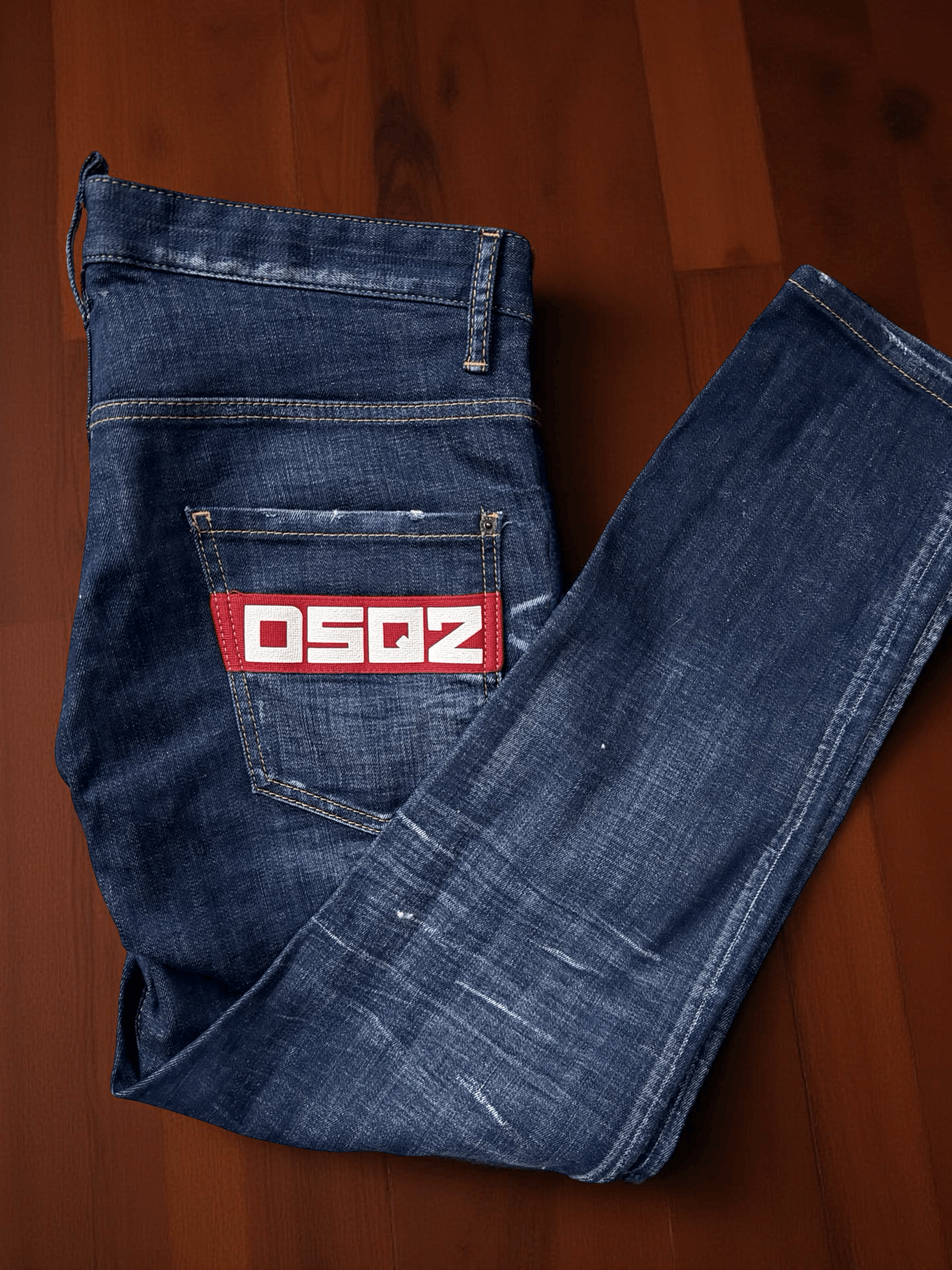 Dsquared2 DSQUARED2 DSQ2 RED LOGO BLUE DENIM SKATER JEANS SZ. 50 Size US 34 / EU 50 - 8 Thumbnail
