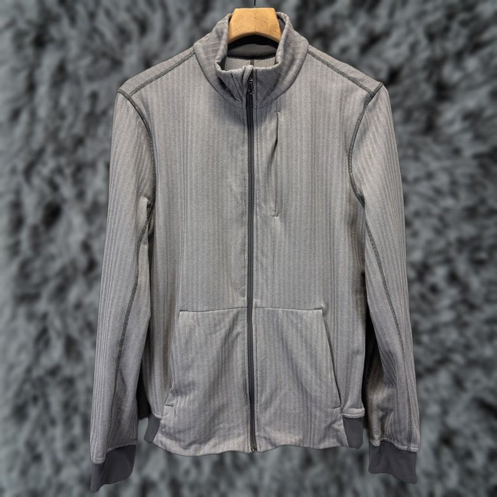 Lululemon Lululemon Textured Tech Bomber Jacket Sz Medium Men’s Grey Herringbone Full Zip Size US M / EU 48-50 / 2 - 1 Thumbnail