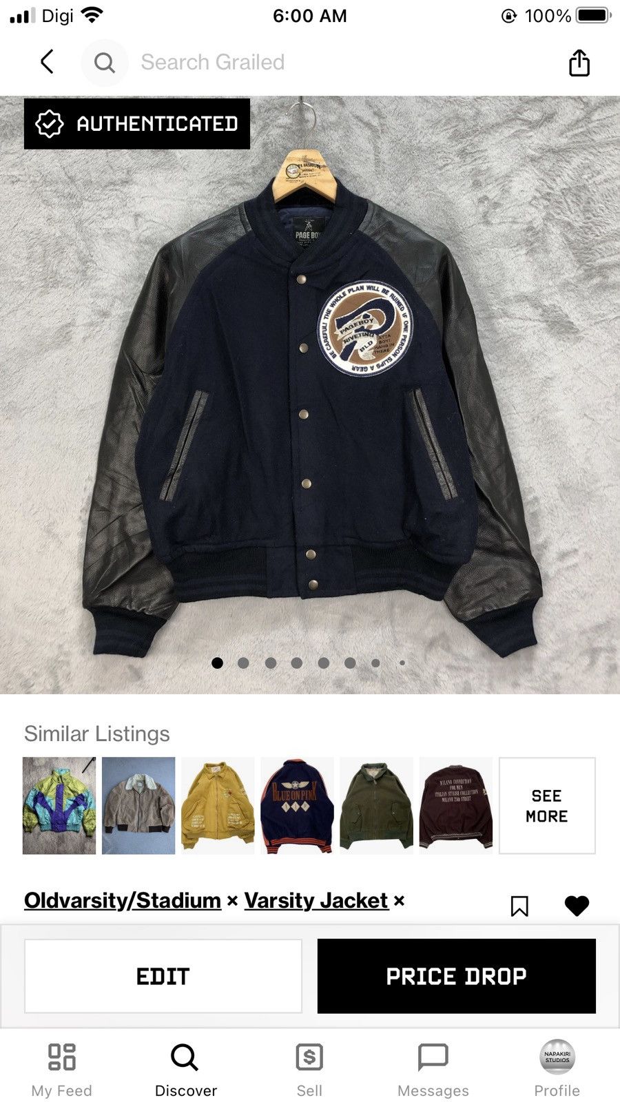 Vintage Vintage PAGE BOY Sleeve Leather Varsity Jacket #4921-36 Size US M / EU 48-50 / 2 - 10 Thumbnail