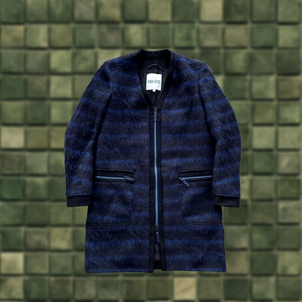 Kenzo VINTAGE Kenzo Wool Coat Women Coat S Blue 90s Designer Paris Japanese Style Boardroom Ready Women Size S / US 4 / IT 40 - 1 Thumbnail