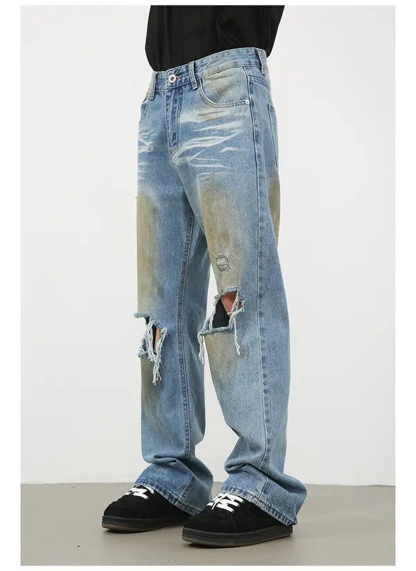 Japanese Brand Kasuga x Aoki Vintage distressed washed ripped jeans Size US 32 / EU 48 - 4 Thumbnail