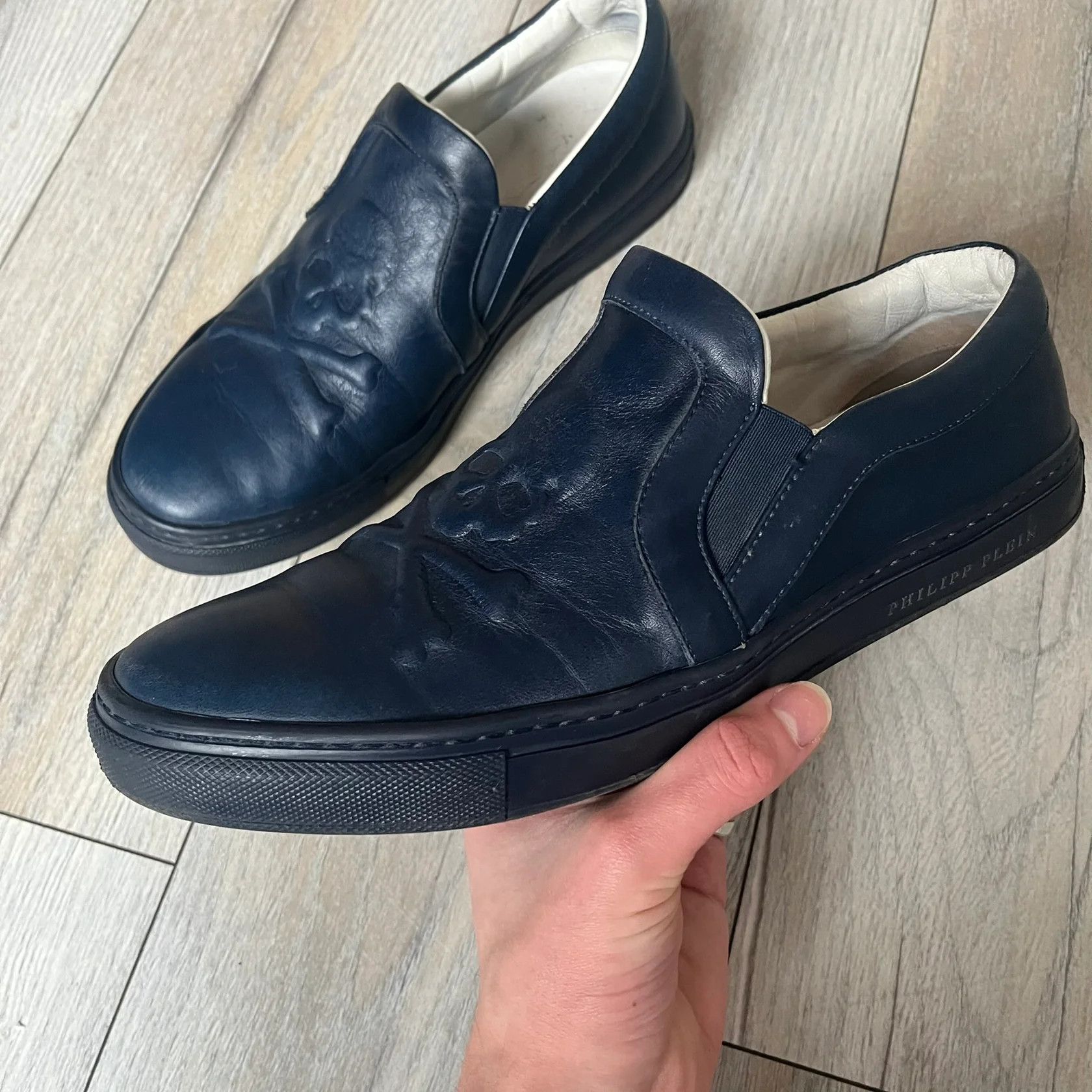 Philipp Plein Philipp Plein Navy Skull Slip Ons Size US 9 / EU 42 - 2 Thumbnail