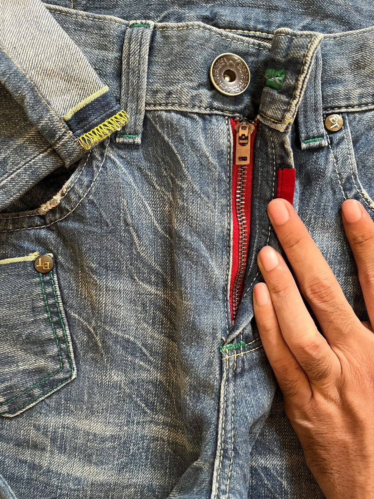 Edwin × Japanese Brand Vintage Japanese Edwin Selvedge Acid Wash Style Jeans Size US 33 - 4 Thumbnail