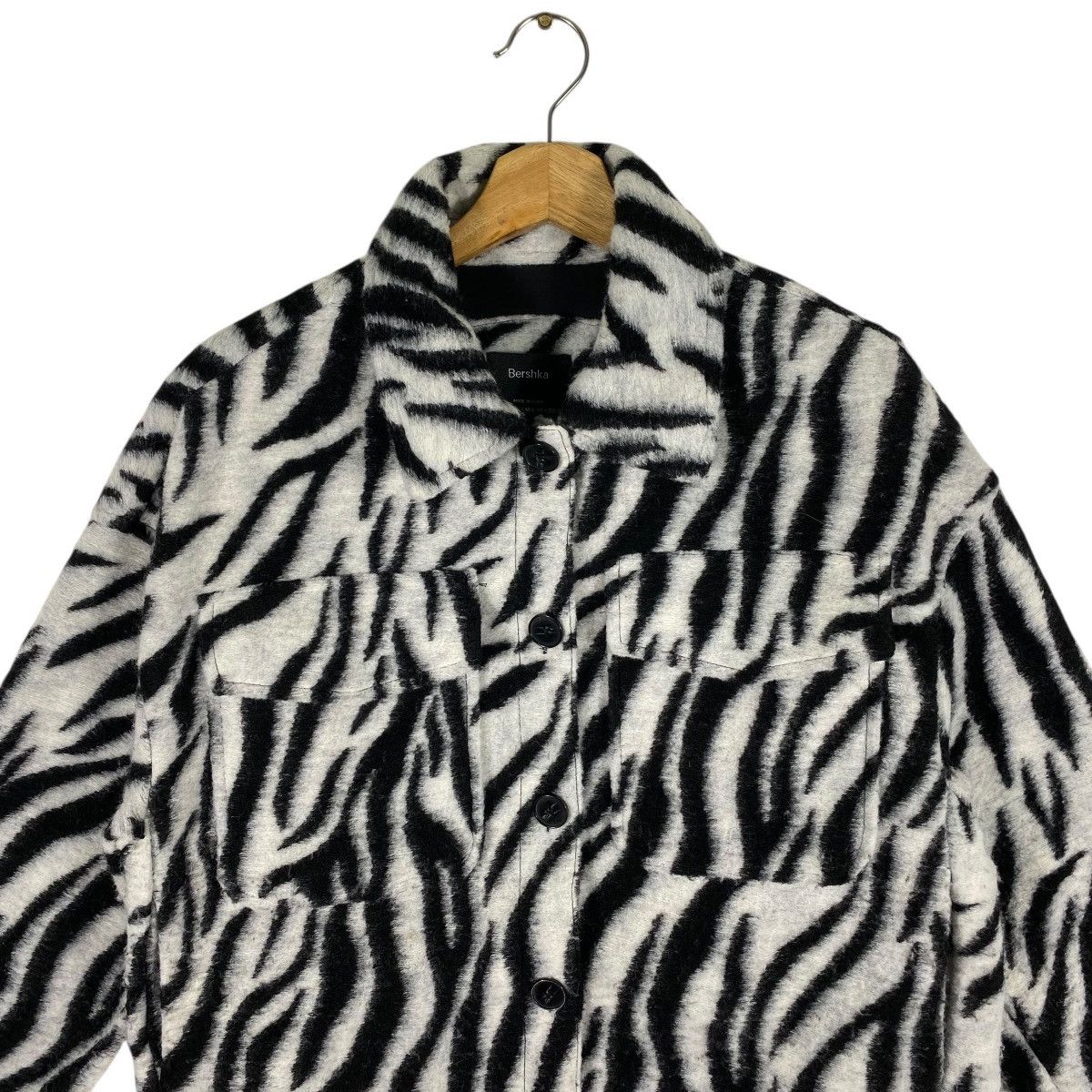 Bershka Bershka Zebra Print Wool Button Jacket M/L Size Size M / US 6-8 / IT 42-44 - 9 Thumbnail