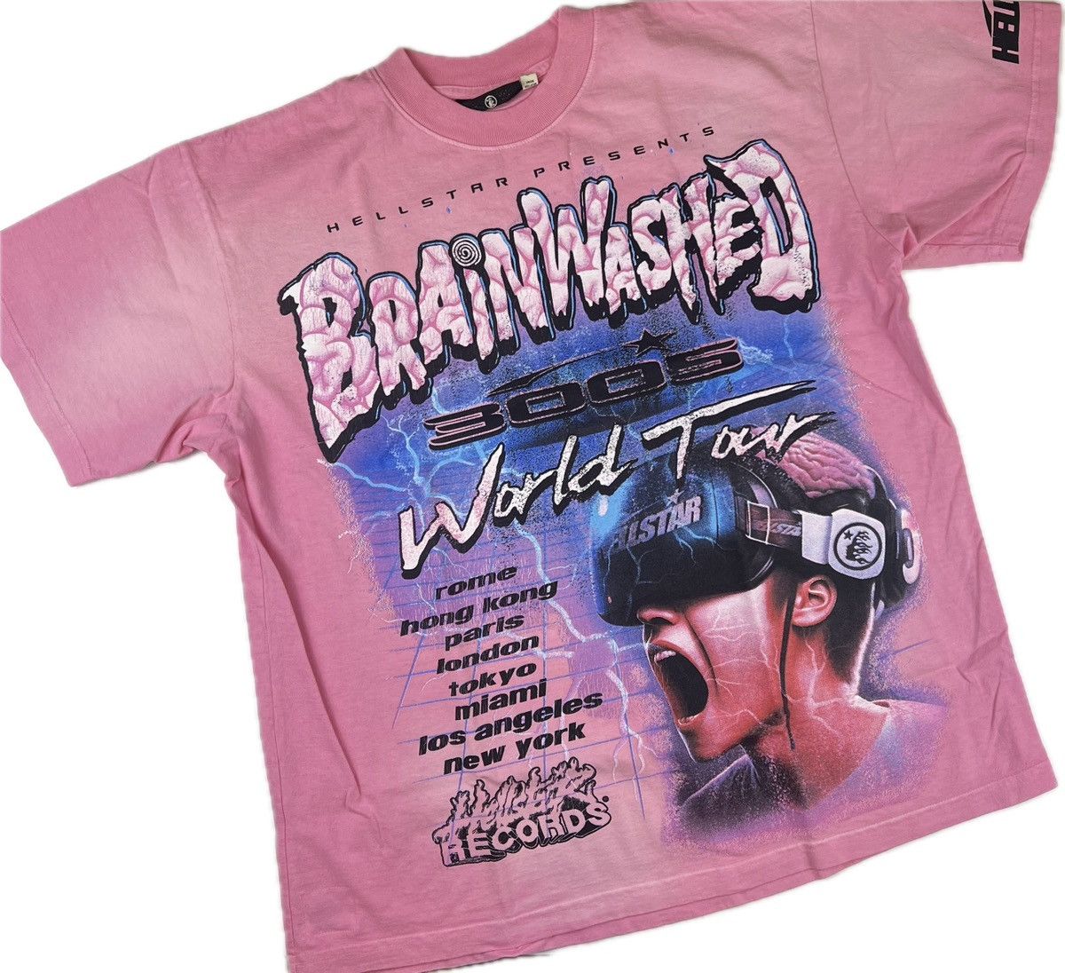 image of Hellstar Brainwashed T-Shirt in Pink, Men's (Size XL)