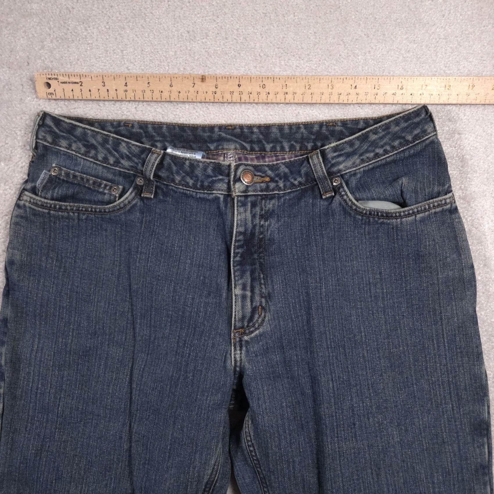 Carhartt Carhartt Jeans Womens 12x30 Blue Relaxed Fit Flannel Lined Straight Denim Pants Size 34" / US 12 / IT 48 - 7 Thumbnail
