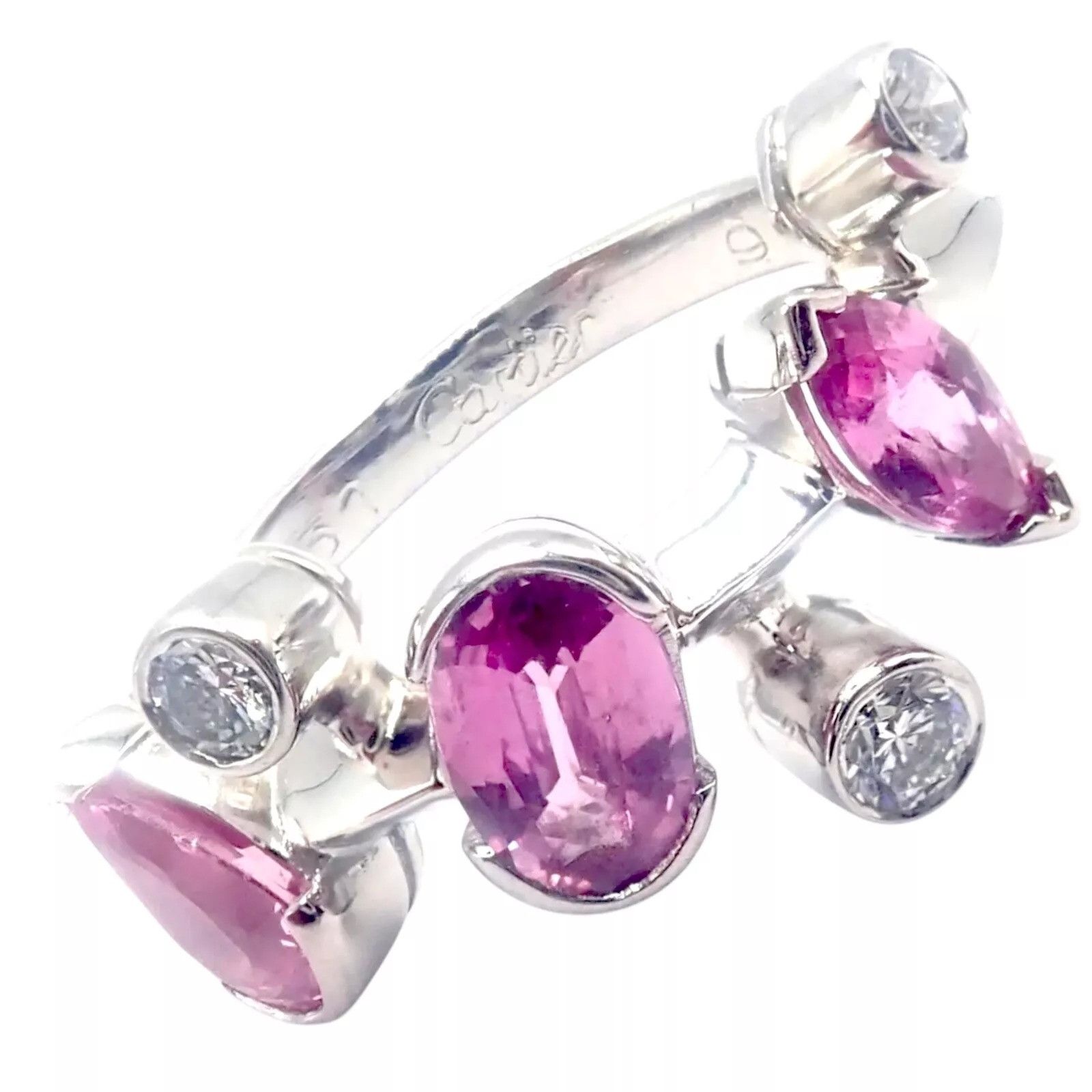 Cartier Cartier Meli Melo Platinum Diamond Pink Sapphire Band Ring Size ONE SIZE - 1 Thumbnail