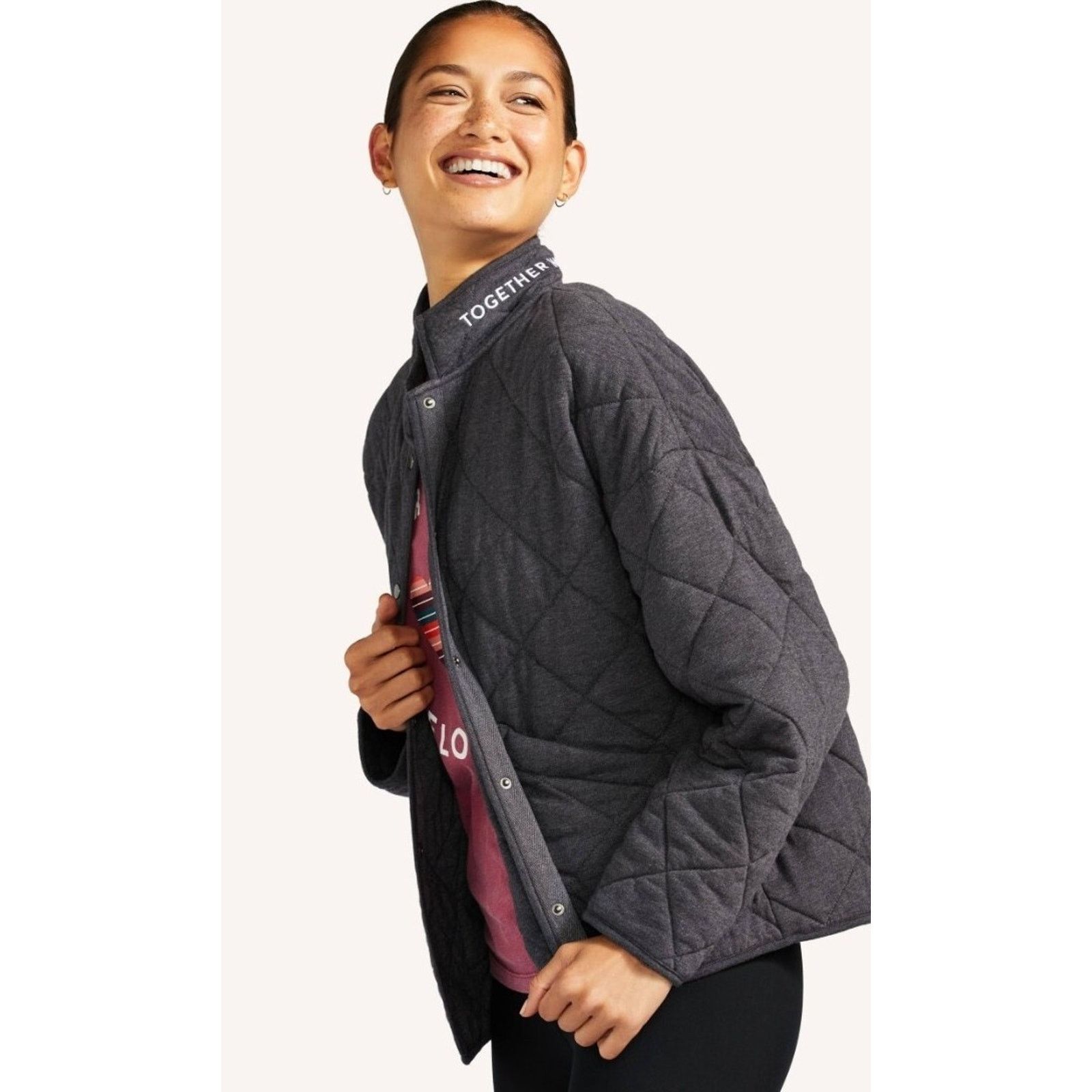 Peloton Peloton Guilted Jacket gray Size XL Cotton Blend A001509 Size XL / US 12-14 / IT 48-50 - 2 Thumbnail