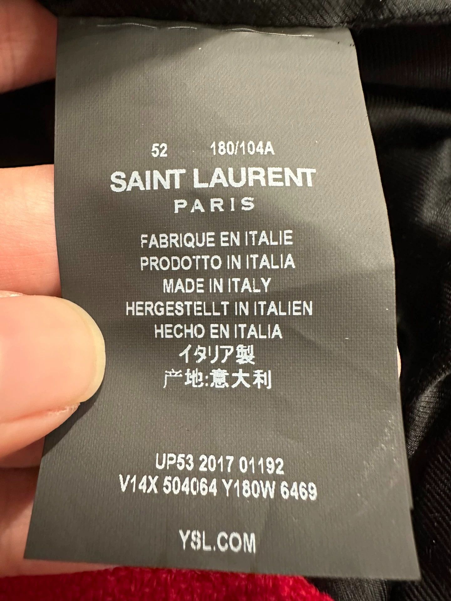 Saint Laurent Paris Leather Heaven Baseball Jacket,