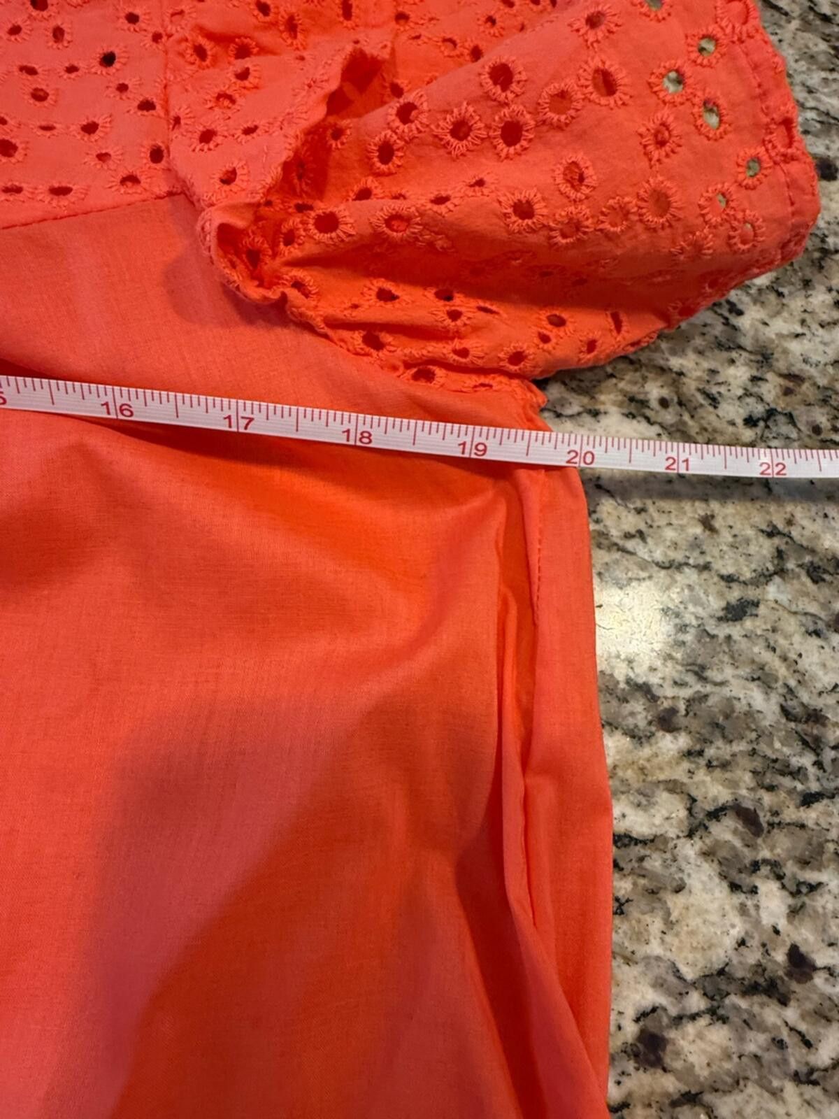 Other a new day reddish orange islet lace ruffled sleeve top SZ SM Size S / US 4 / IT 40 - 8 Thumbnail