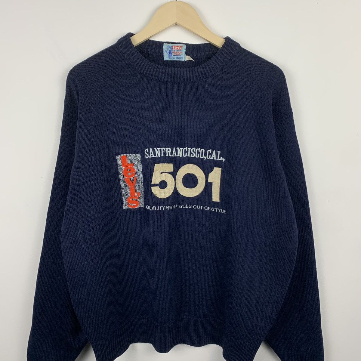 Levi's Vintage Levi’s Wool Knit Sweater Big Logo Embroidered 90’s Size US XL / EU 56 / 4 - 7 Thumbnail