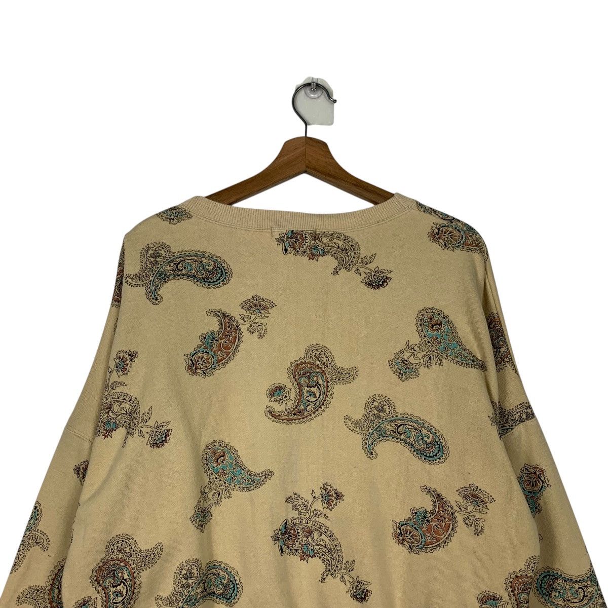 Japanese Brand VRS Vin Rouge Paisley Design Oversized Sweatshirt #2043-C89 Size M / US 6-8 / IT 42-44 - 8 Thumbnail