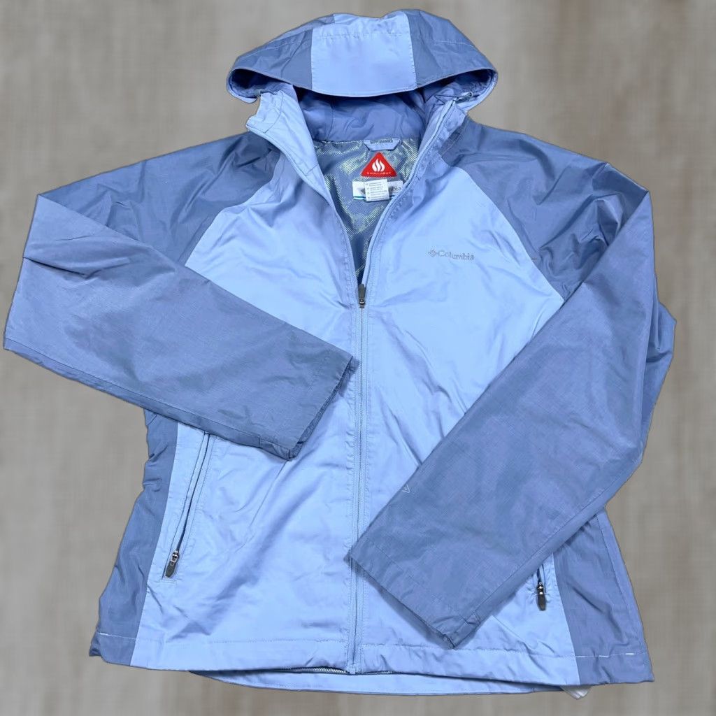 Vintage Columbia Jacket Women Medium Light Blue Omni Heat Windbreaker Rain Coat Size M / US 6-8 / IT 42-44 - 1 Thumbnail