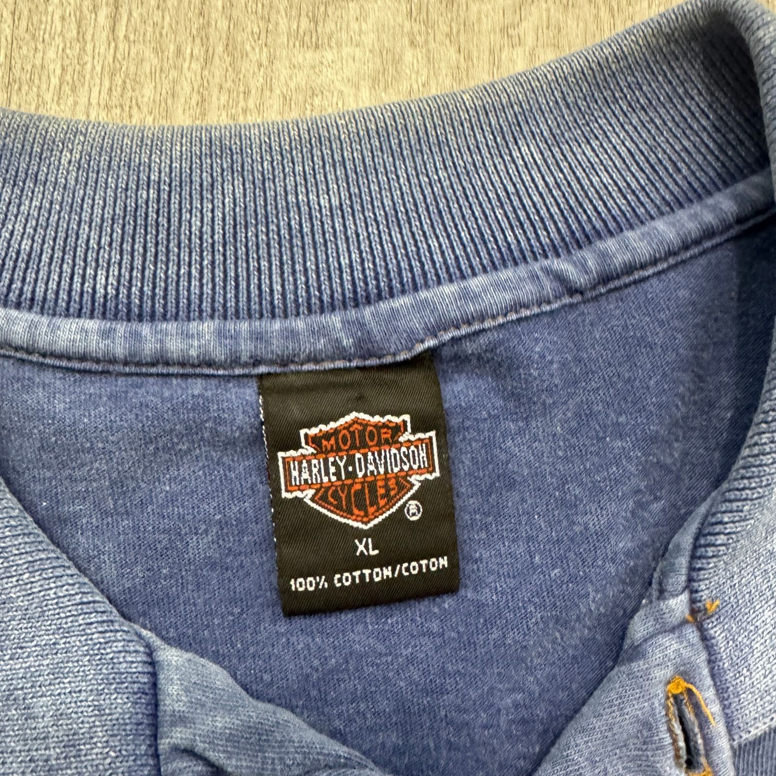 Harley Davidson Vintage Harley Davidson Polo Shirt Men's XL Blue 90s Biker Size US XL / EU 56 / 4 - 4 Thumbnail