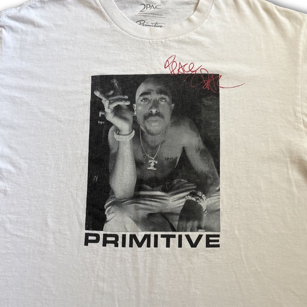 Primitive 2pac Primitive Tupac White Men’s Large Graphic T-Shirt Size US L / EU 52-54 / 3 - 3 Thumbnail