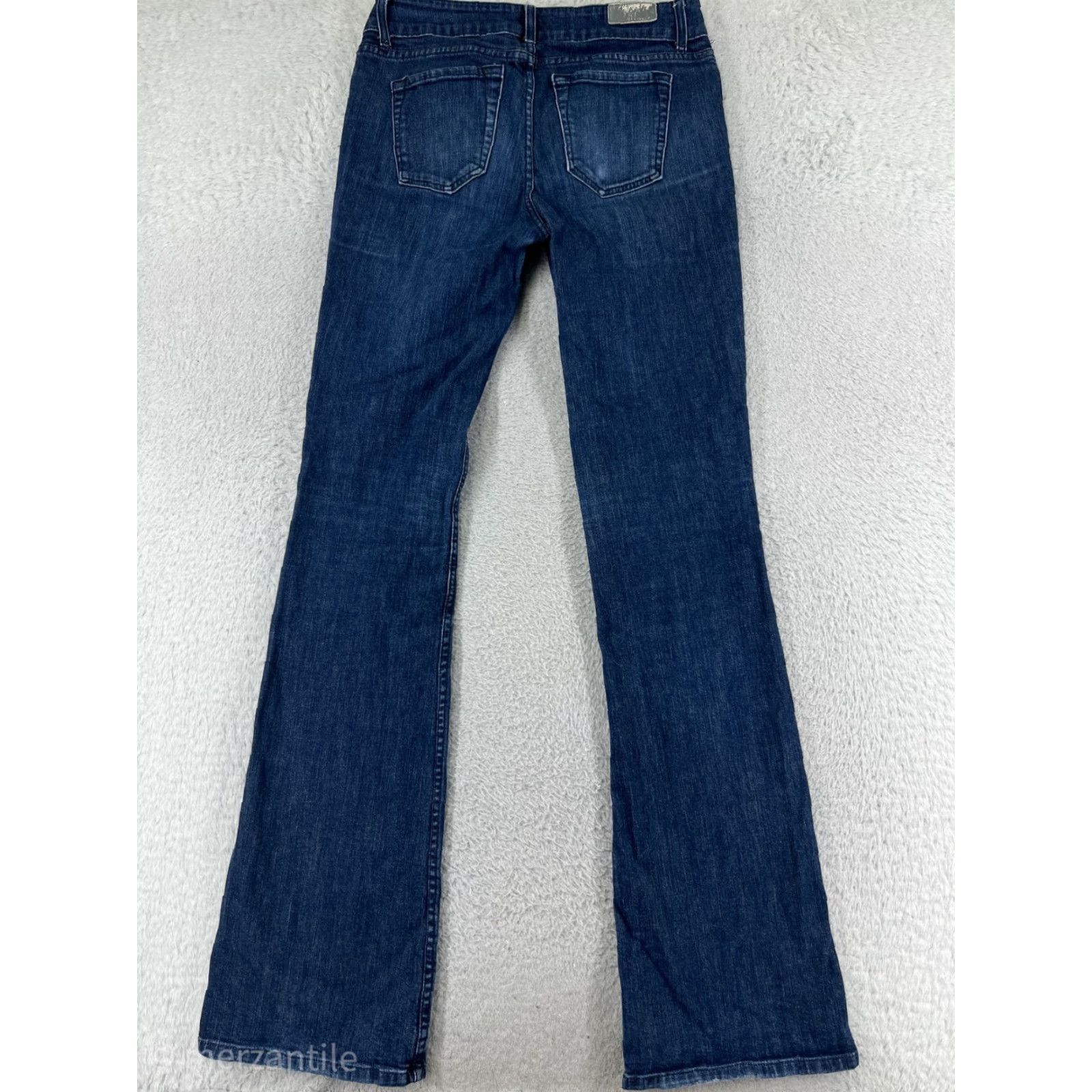Vintage Tallwater Jeans Womens 8 Blue Denim Pitch Indigo Cotton Blend Flared USA Size 30" / US 8 / IT 44 - 2 Thumbnail