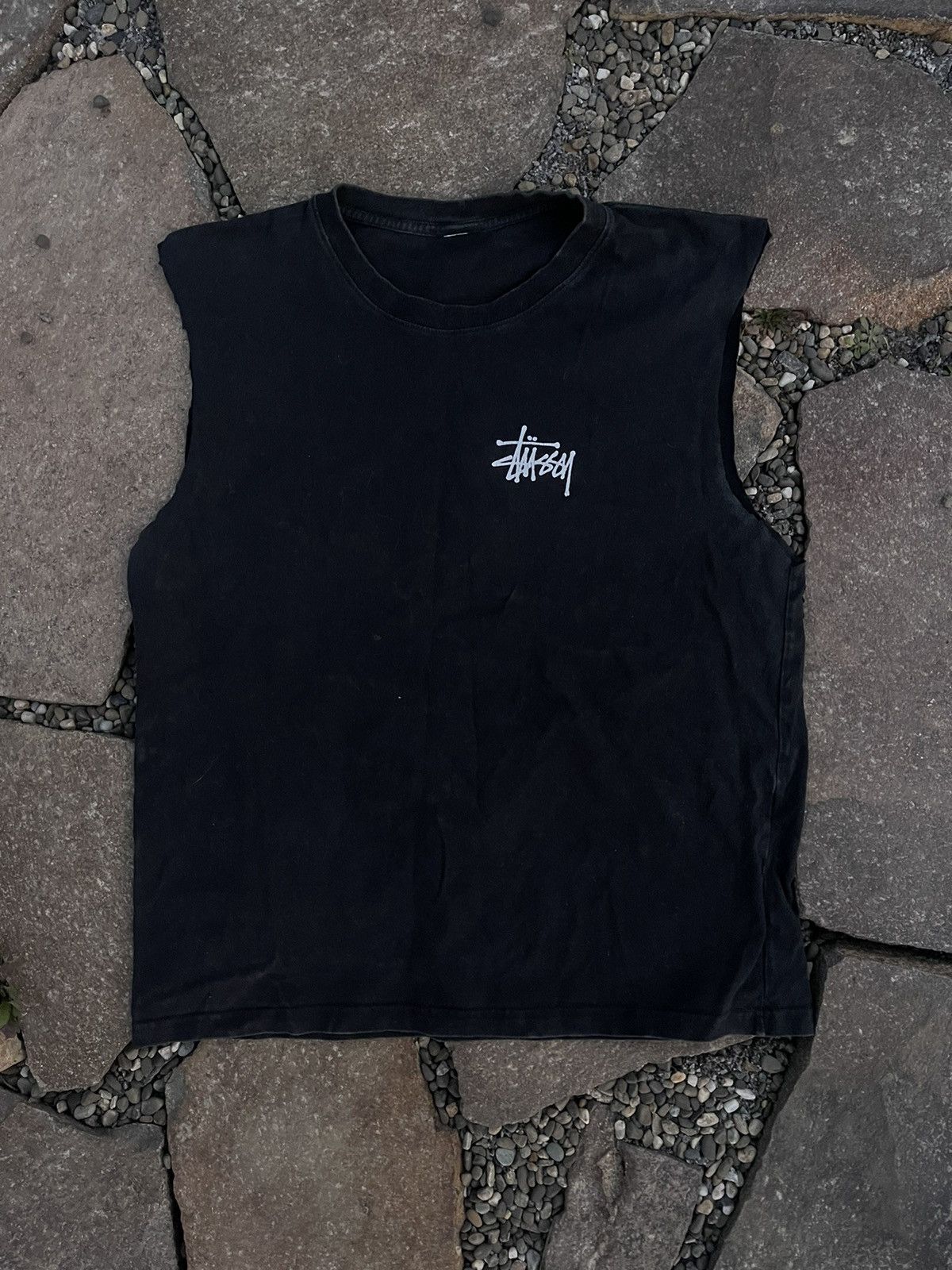 Other Y2K Stussy Big Logo distressed t-shirt sleeveless Size US M / EU 48-50 / 2 - 4 Thumbnail