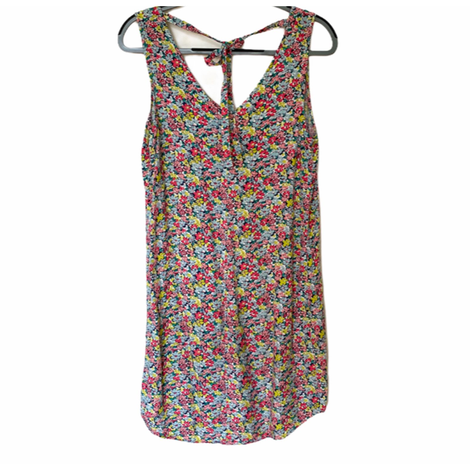 Gap Gap Pink Multi Floral Sleeveless VNeck Shift Dress Tie Back Size XS / US 0-2 / IT 36-38 - 1 Thumbnail