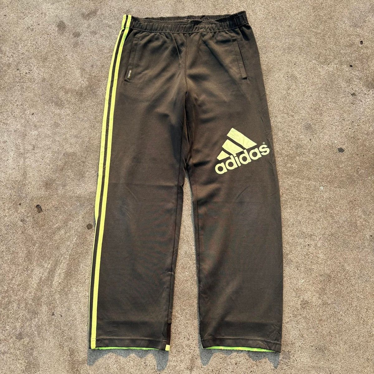 Adidas ❌SOLD❌Adidas Grey Track Pants Neon Stripe Size US 32 / EU 48 - 1 Thumbnail