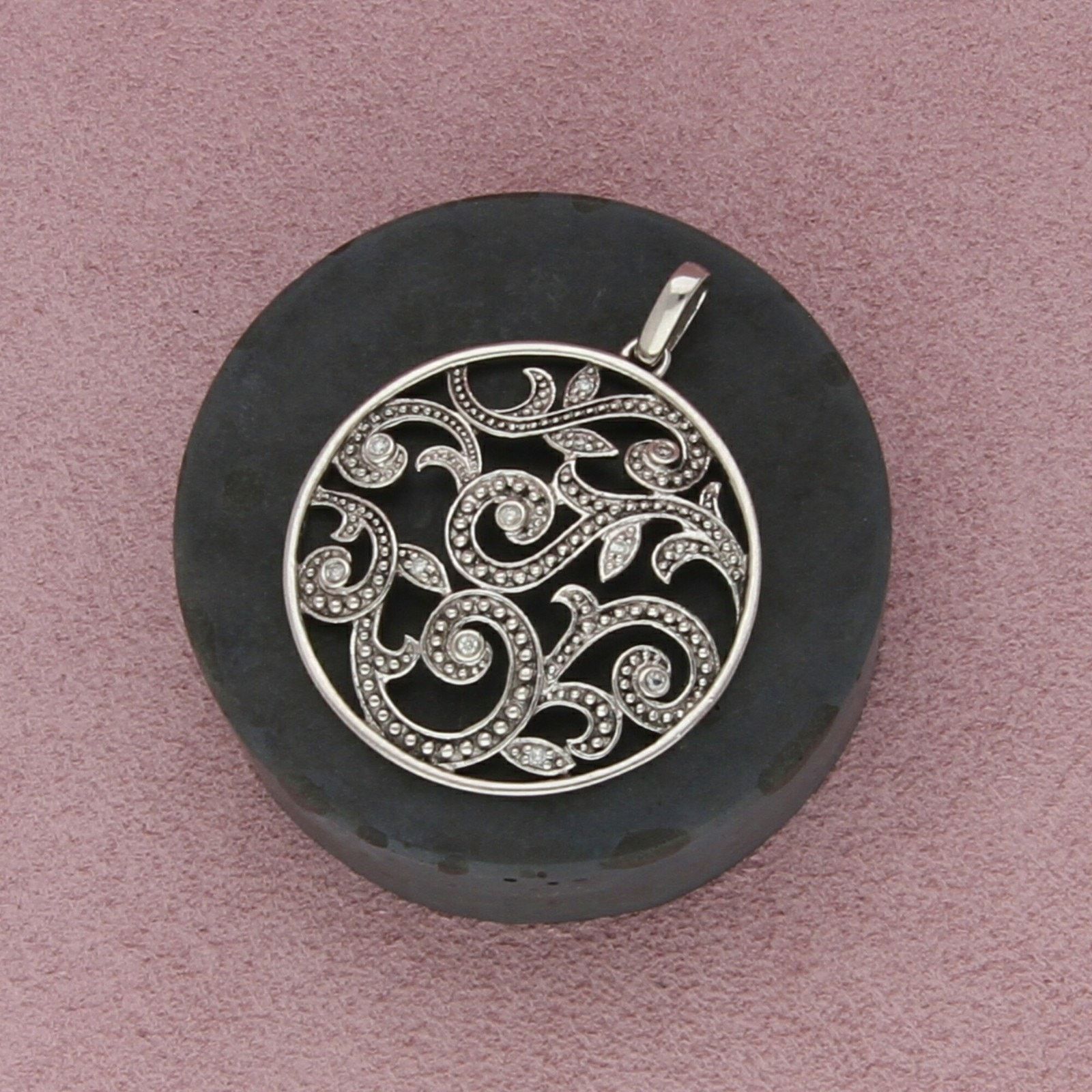 Sterling Silver sterling silver diamond swirls pendant Size ONE SIZE - 1 Thumbnail