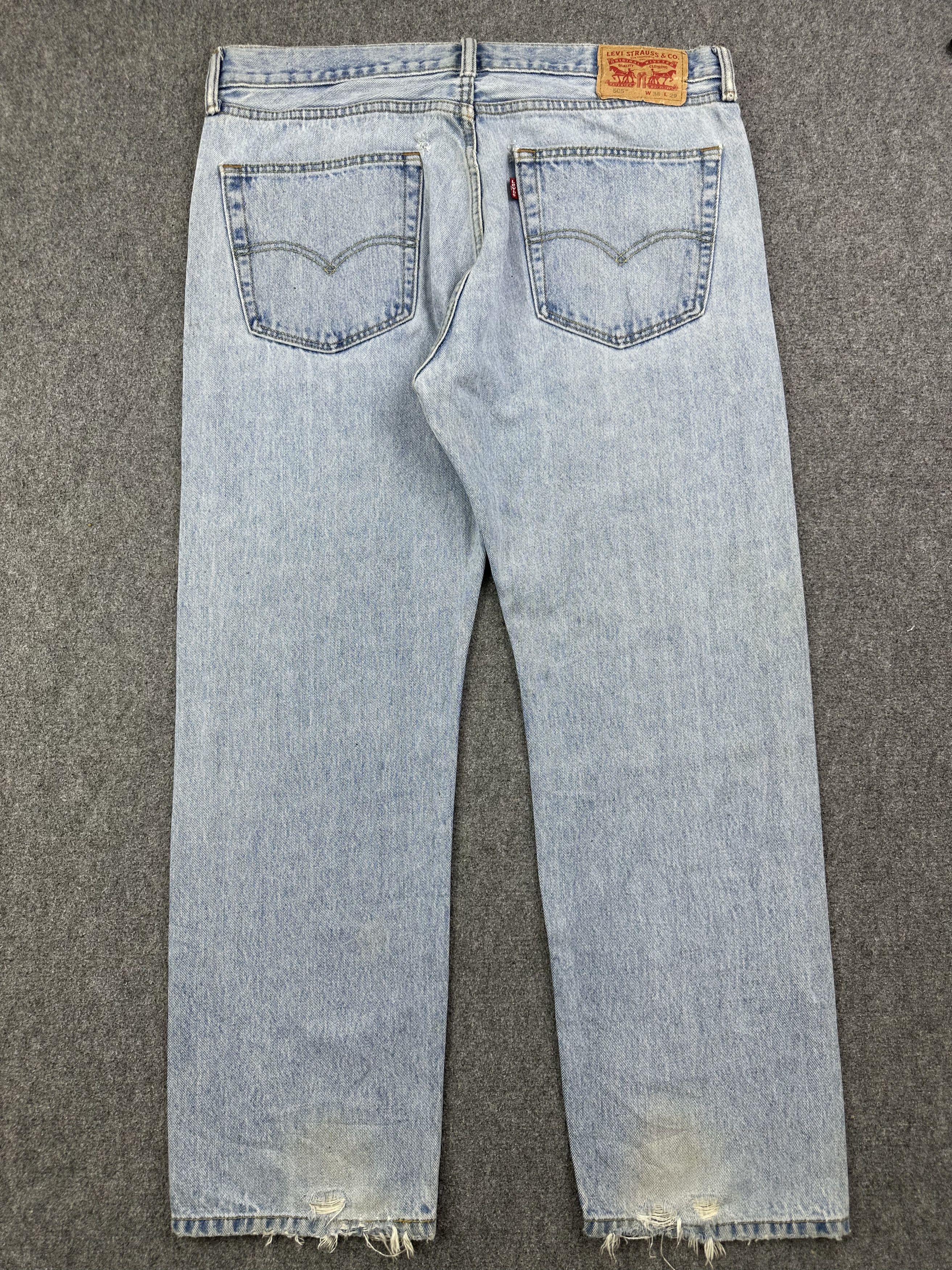 Levi's Vintage Levis 505 Faded Blue Jeans S0049 Size US 37 - 3 Thumbnail