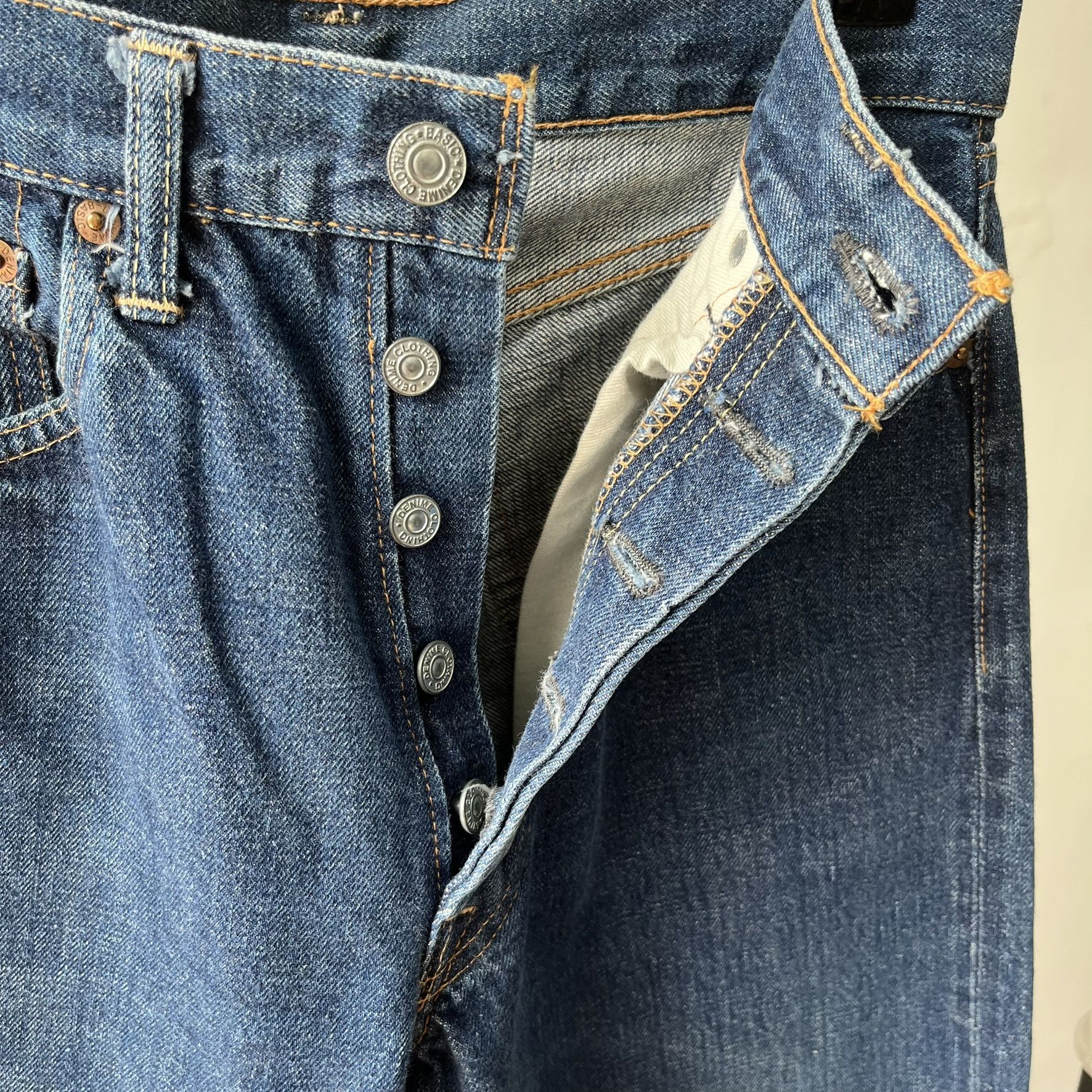 Denime Size 27x32.5 Vintage 90s Denime Big E Redline Jeans S1520 Size US 27 - 7 Thumbnail